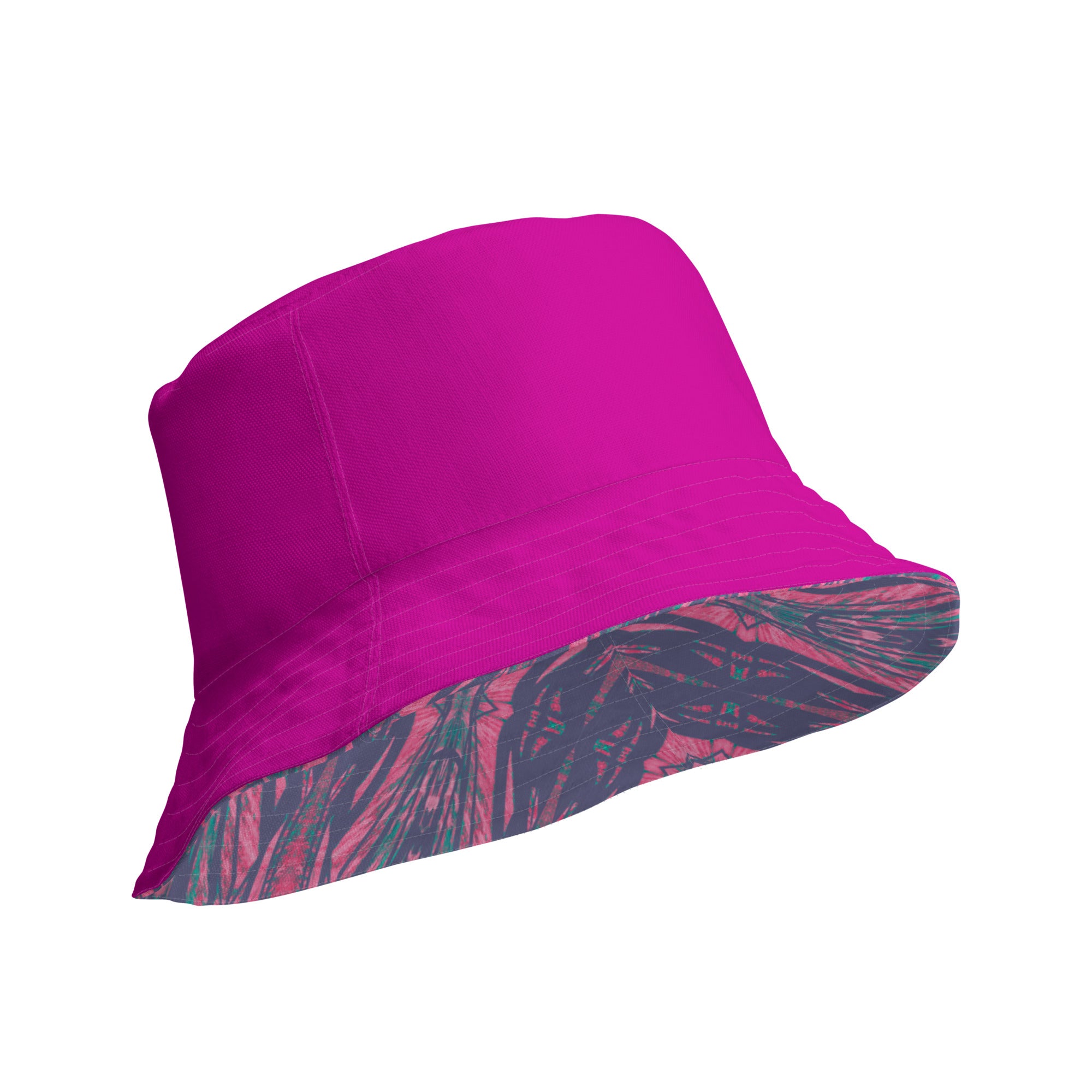Shadows Gray On Pink Reversible Bucket Hat Triboca Arts