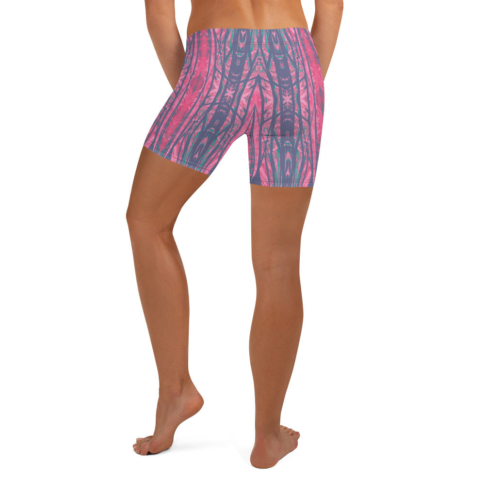 Shadows Gray On Pink Women's Shorts Triboca Arts