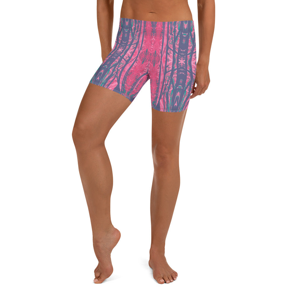 Shadows Gray On Pink Women's Shorts Triboca Arts XS
