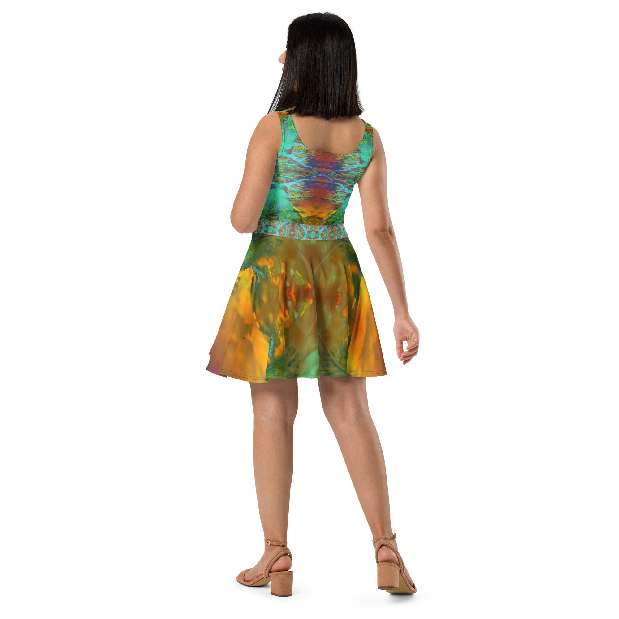 Gold Canyon Sleeveless Skater Dress Triboca Arts