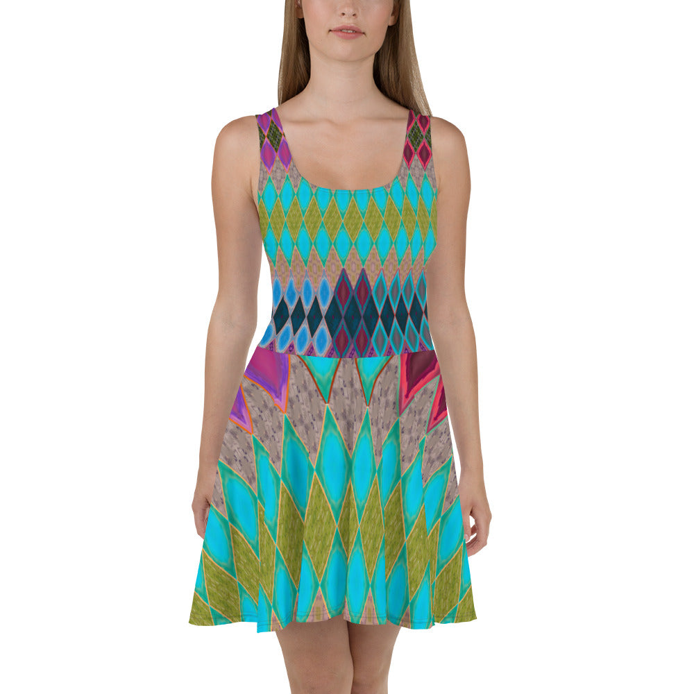 Desert Diamonds Sleeveless Skater Dress Triboca Arts XS