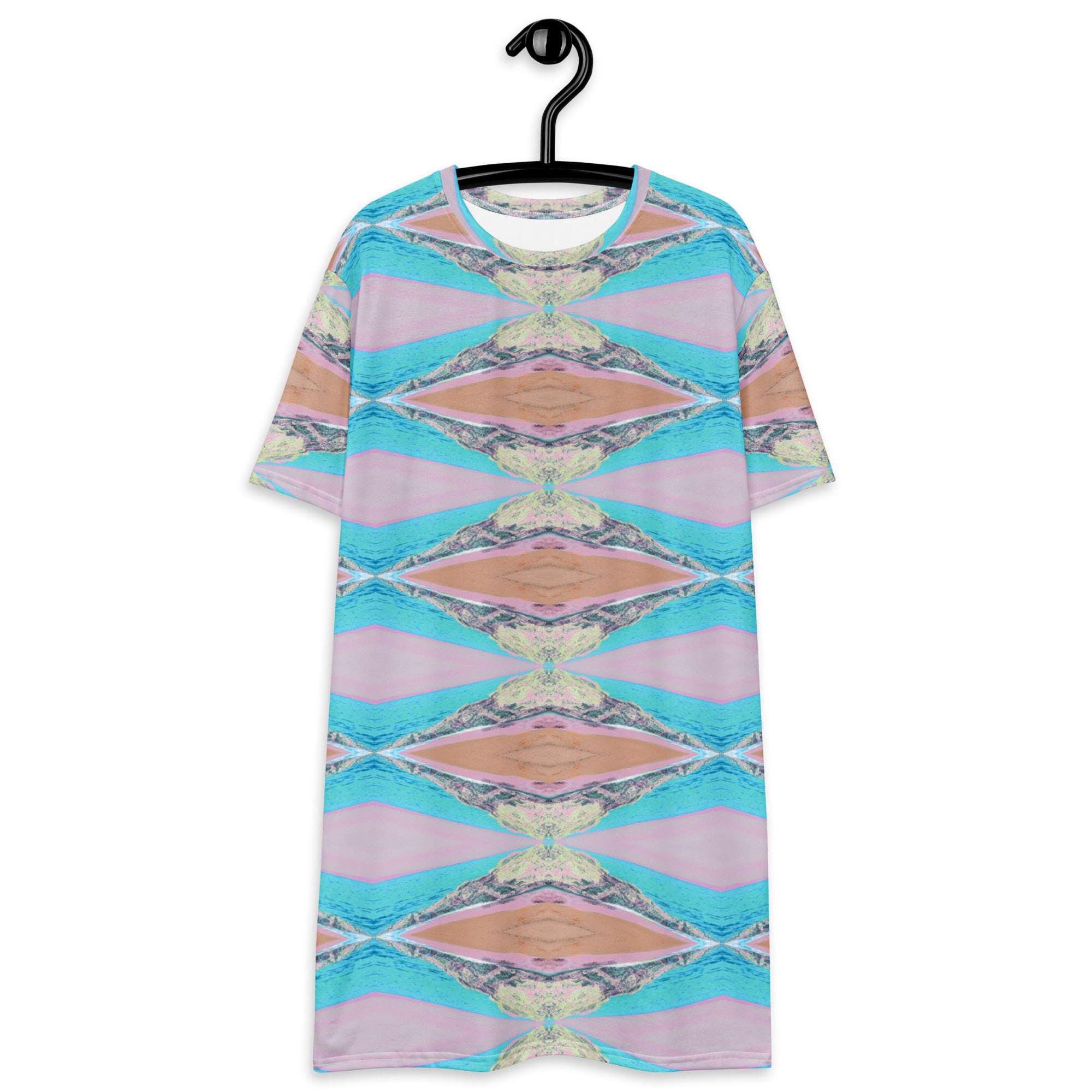 Point Aqua Oversized T-Shirt Dress Triboca Arts