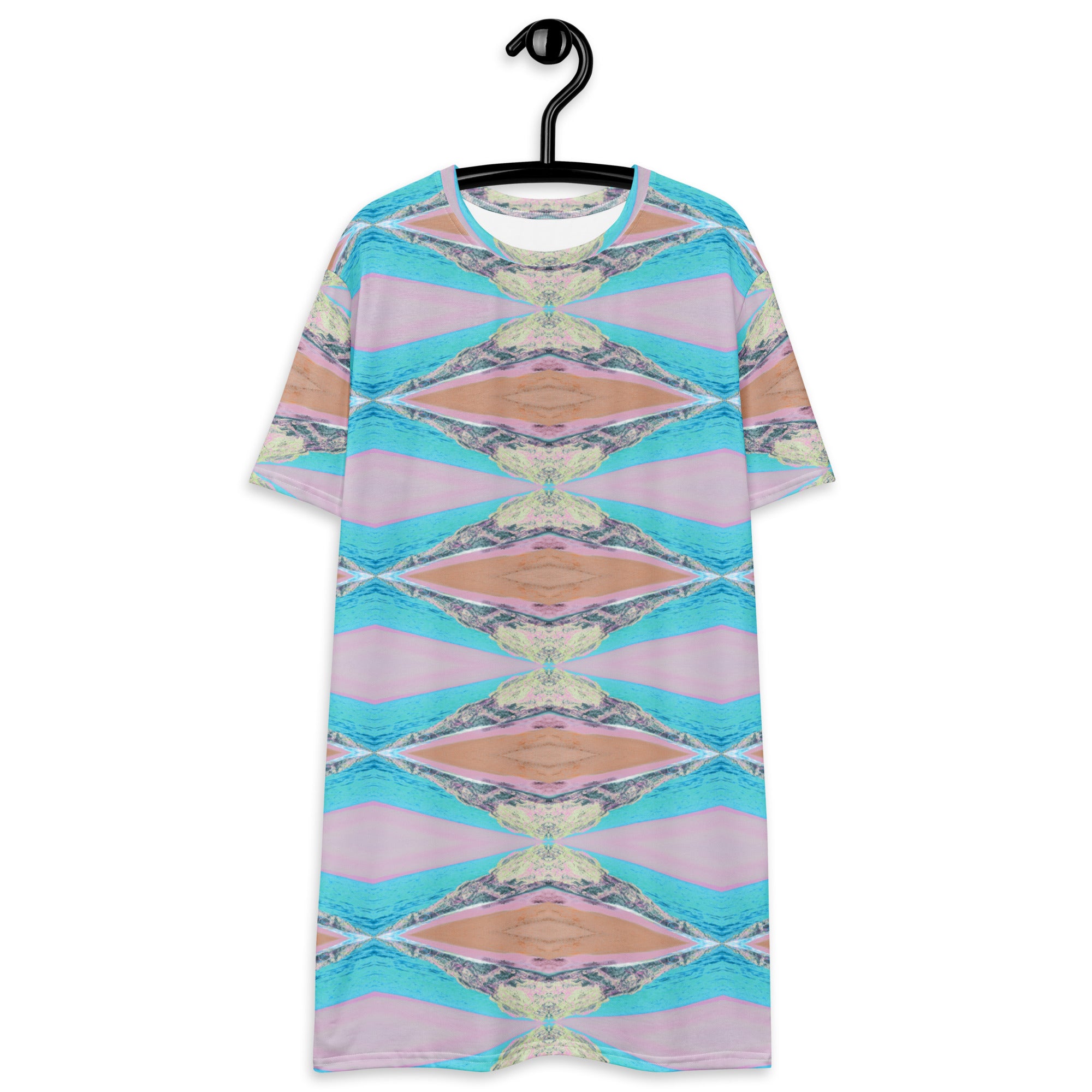 Point Aqua Oversized T-Shirt Dress Triboca Arts   