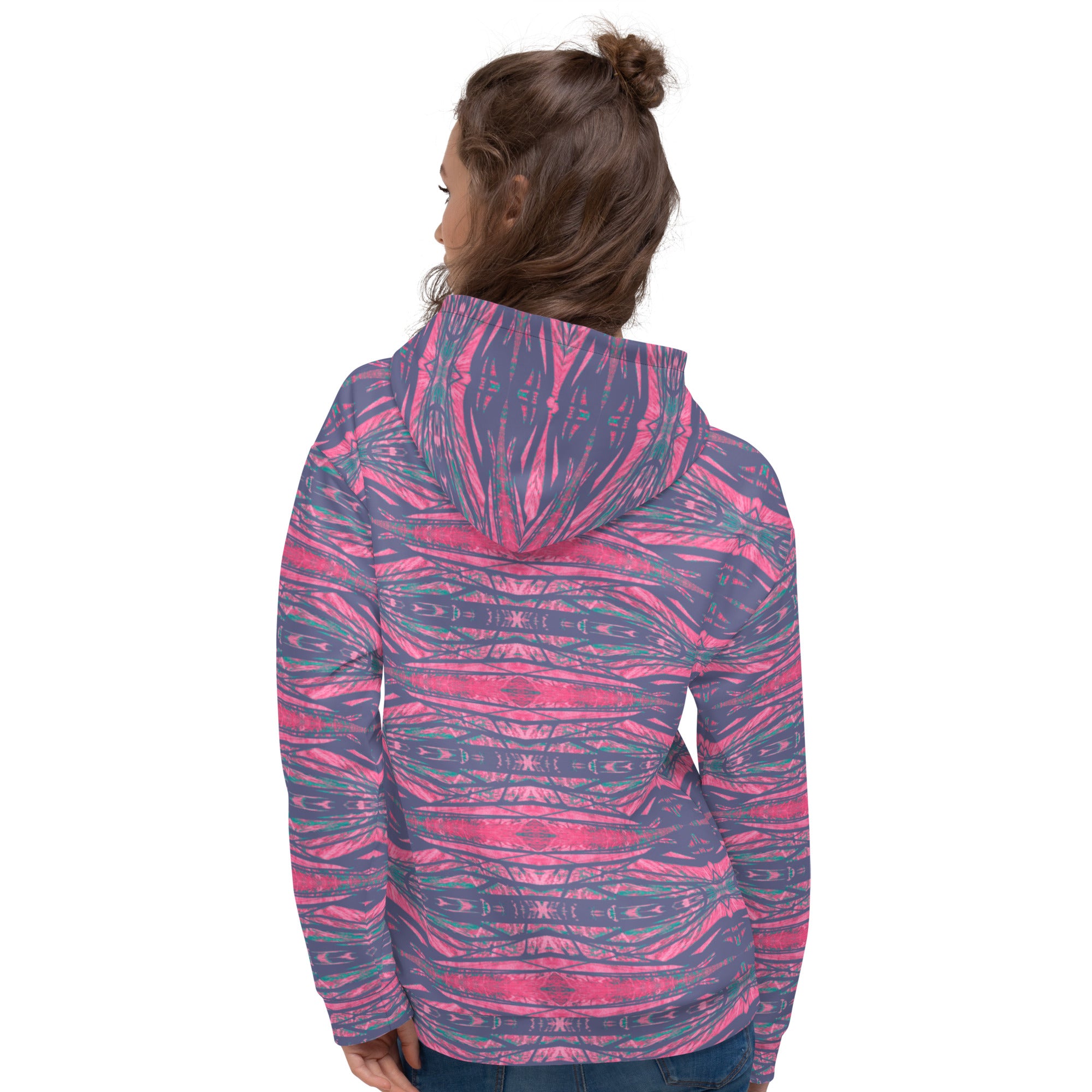 Shadows Gray On Pink Women's Eco-Friendly Hoodie Triboca Arts