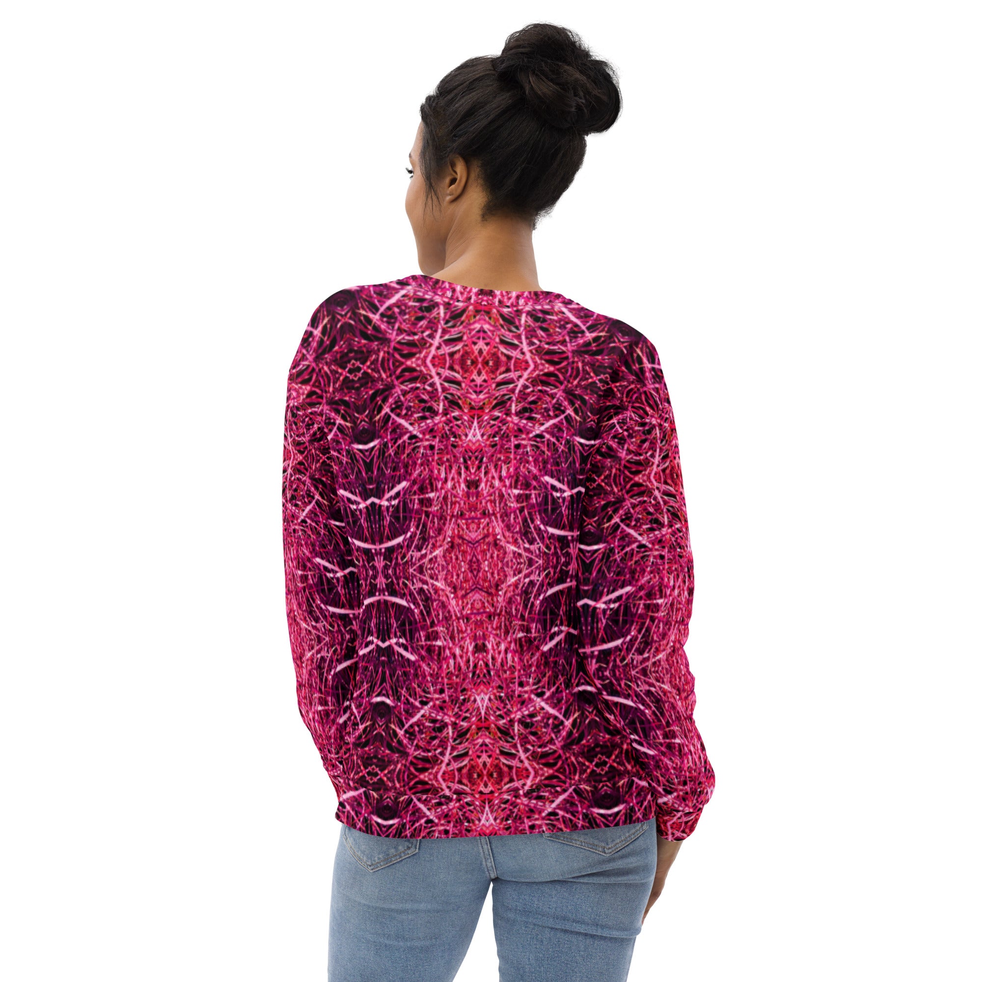 Magenta Cacti Women's Eco-Friendly Sweatshirt Triboca Arts