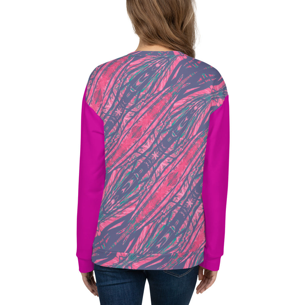 Shadows Gray On Pink Women's Eco-Friendly Sweatshirt Triboca Arts