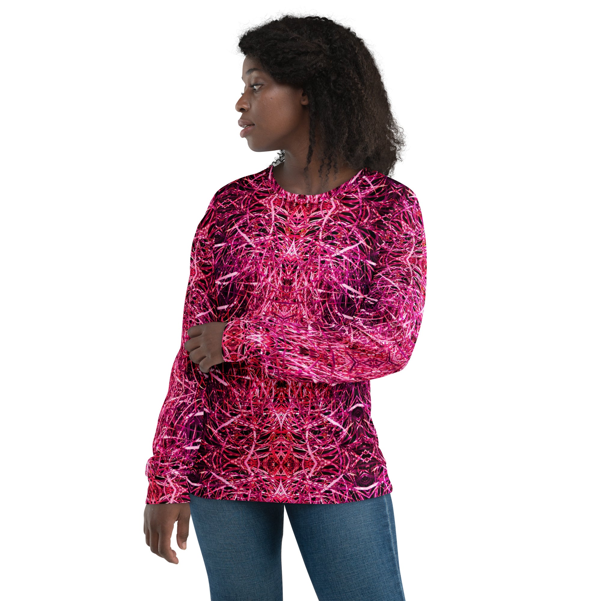 Magenta Cacti Women's Eco-Friendly Sweatshirt Triboca Arts XS