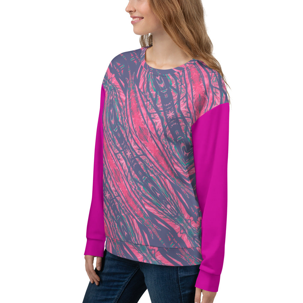 Shadows Gray On Pink Women's Eco-Friendly Sweatshirt Triboca Arts