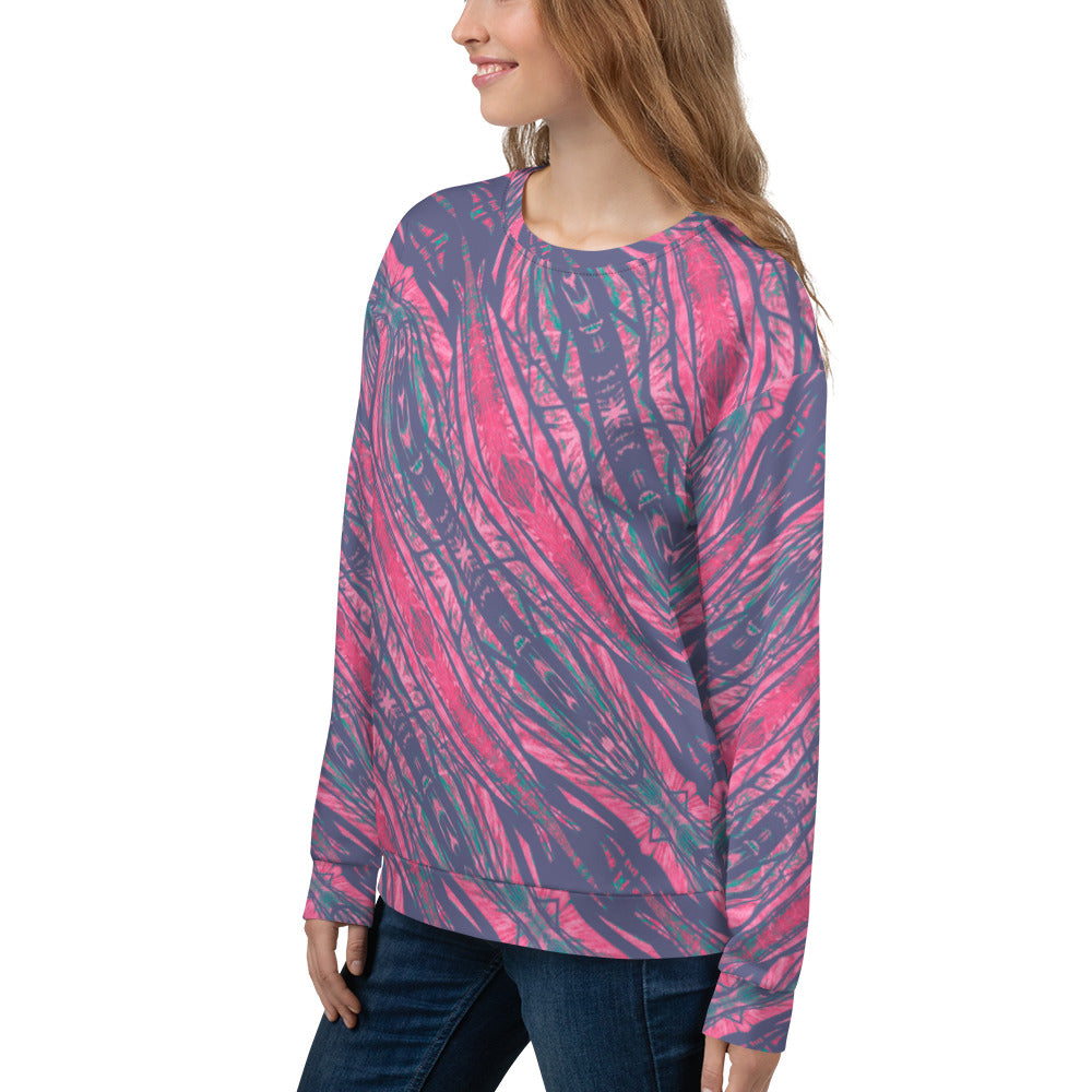 Shadows Gray On Pink Women's Eco-Friendly Sweatshirt Triboca Arts