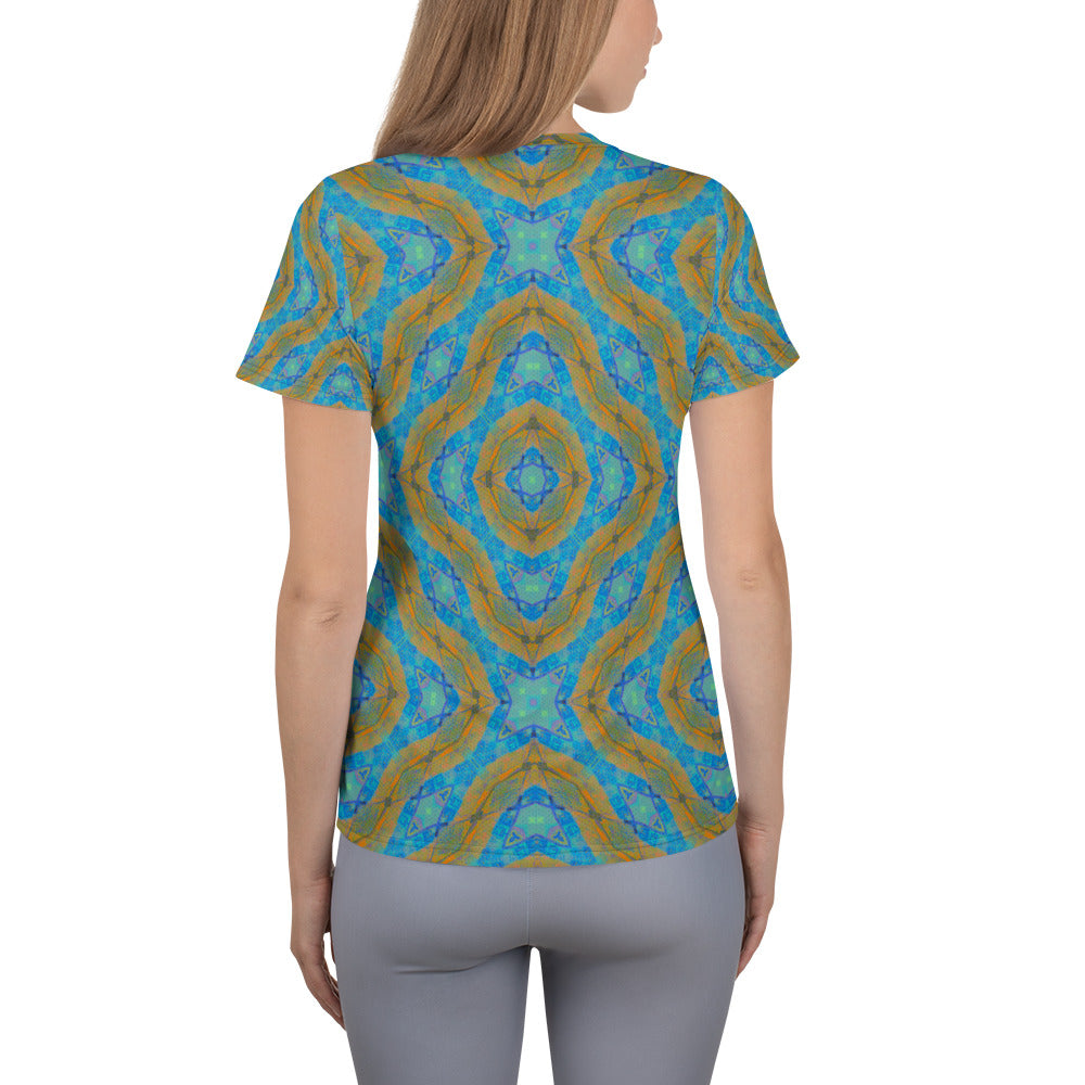 Texas Turquoise Women's Athletic T-shirt Triboca Arts