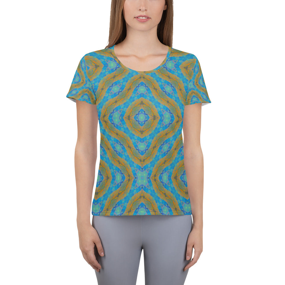 Texas Turquoise Women's Athletic T-shirt Triboca Arts XS