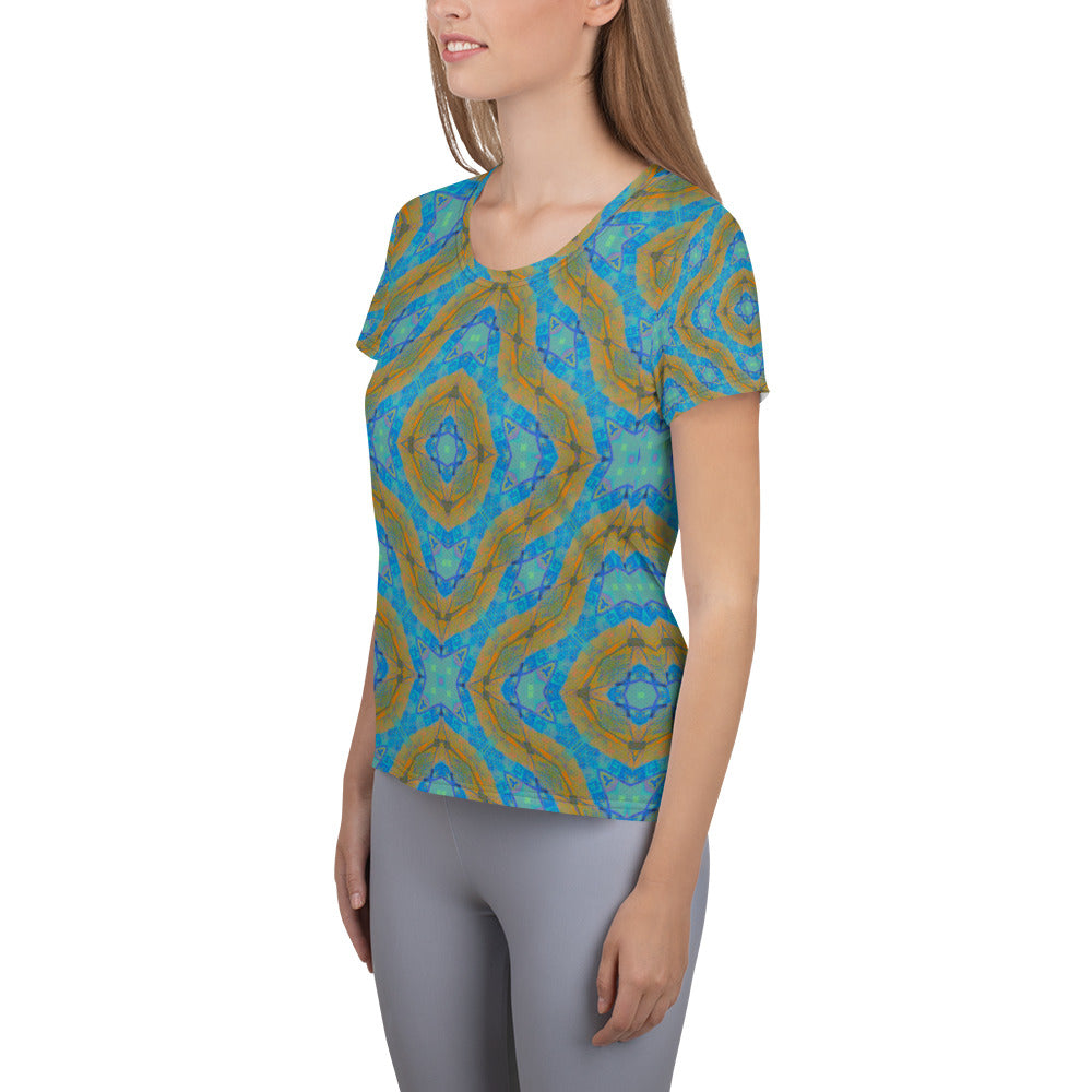 Texas Turquoise Women's Athletic T-shirt Triboca Arts