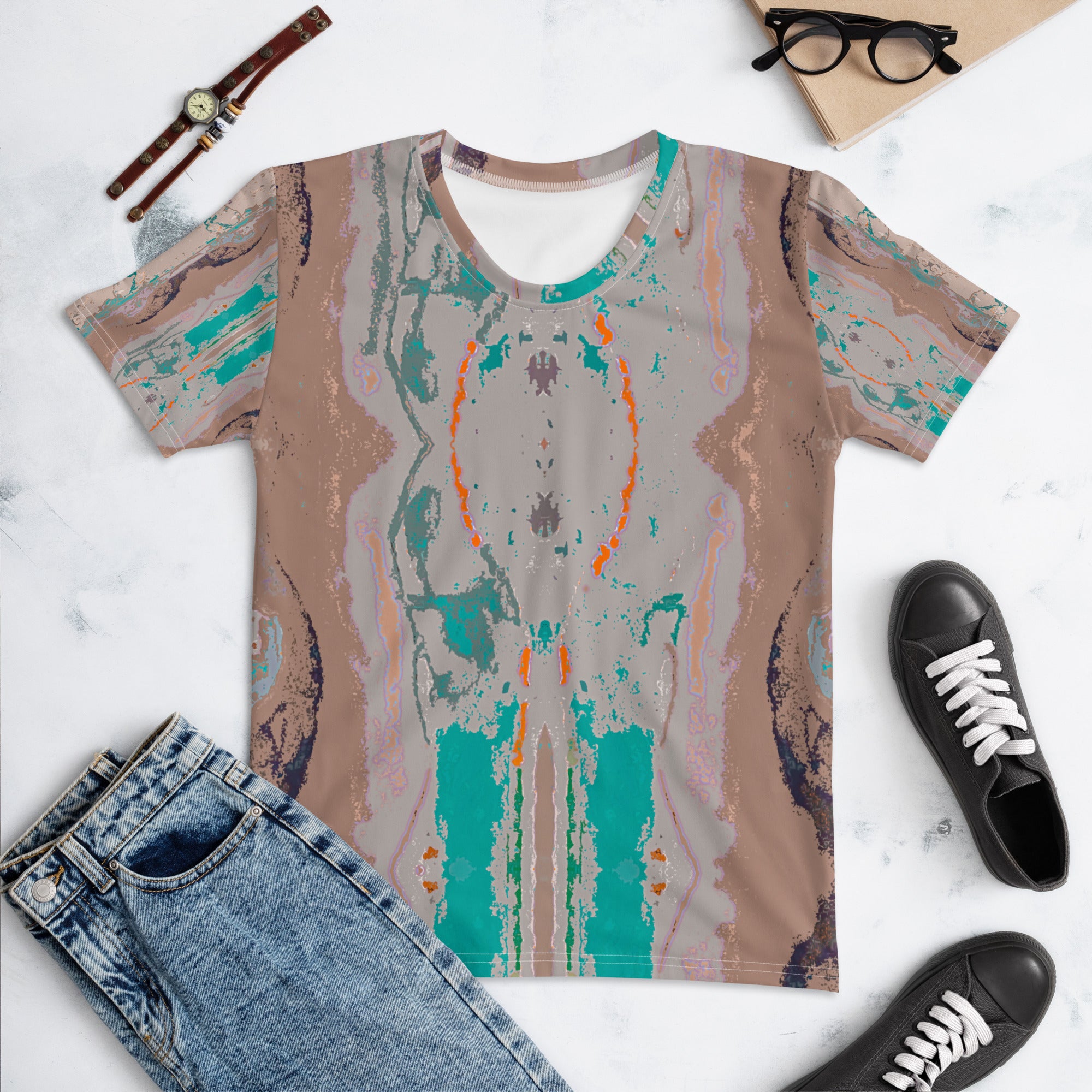 Gulf Shore Women's Crew Neck T-Shirt Triboca Arts
