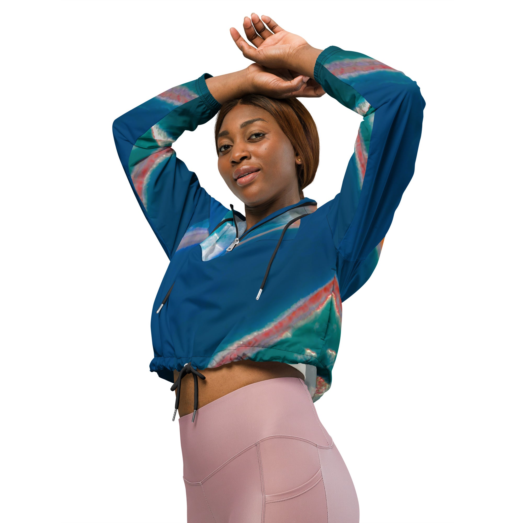 Bay Jetties Women’s Cropped Windbreaker Triboca Arts
