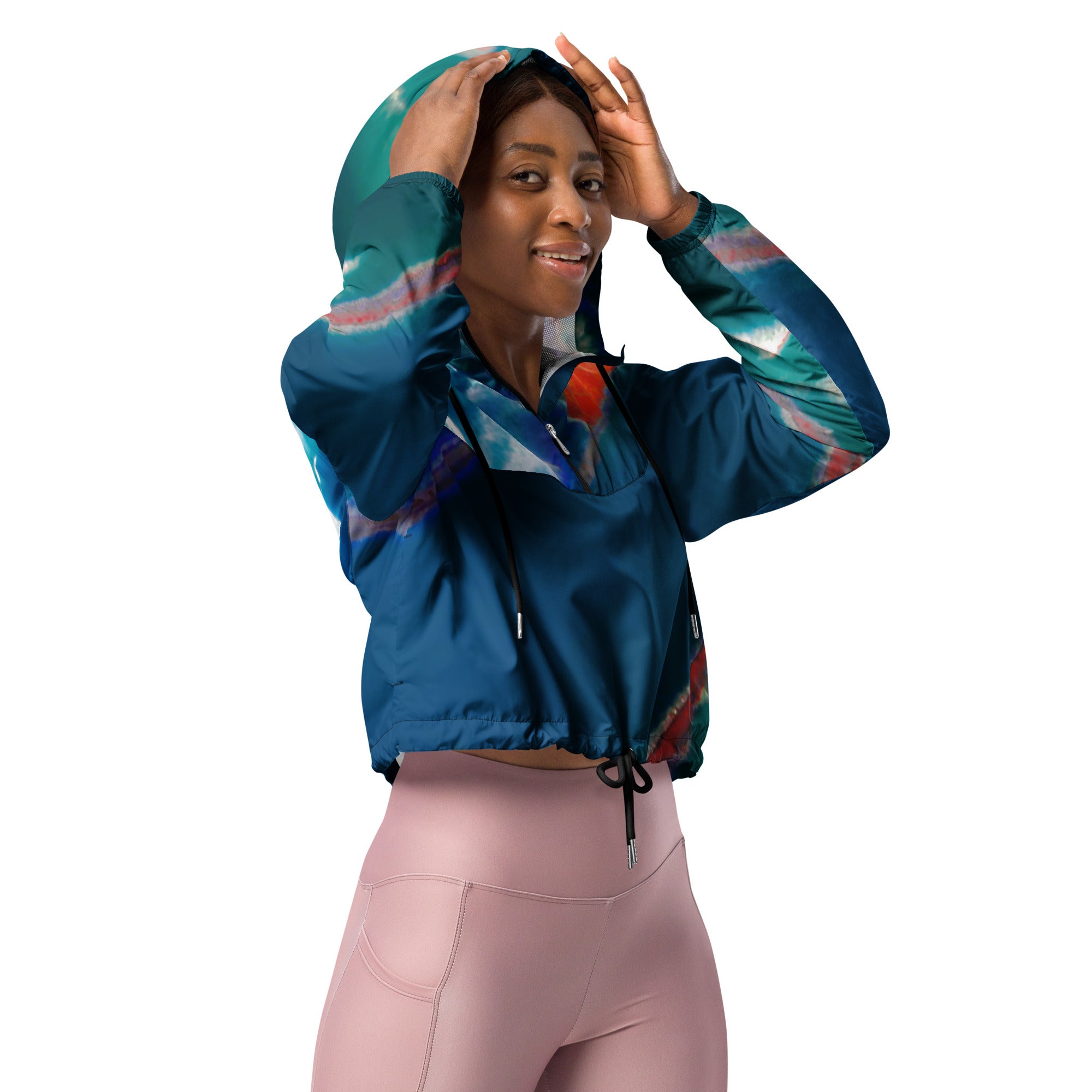 Bay Jetties Women’s Cropped Windbreaker Triboca Arts