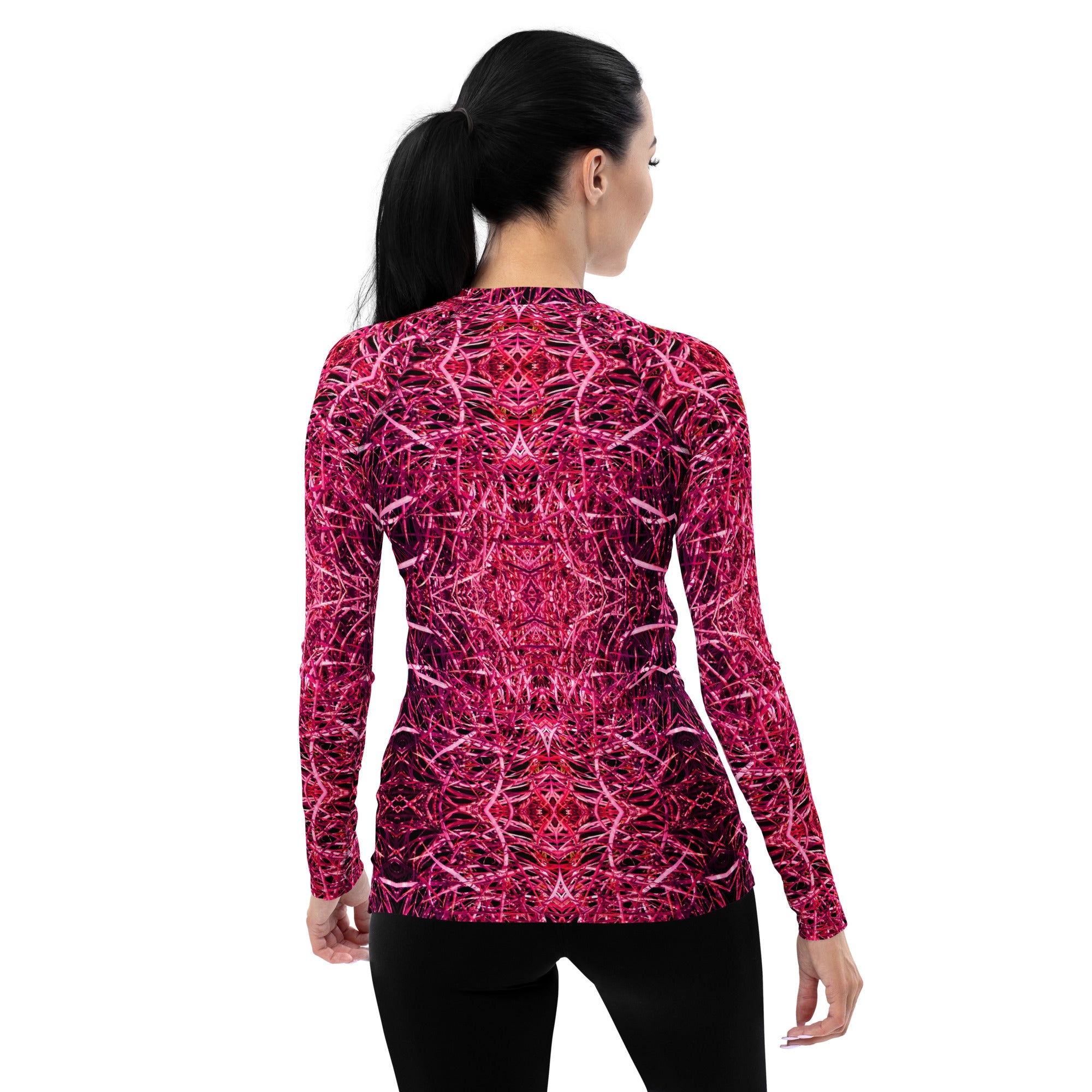 Magenta Cacti Women's Long-Sleeve Rash Guard Triboca Arts