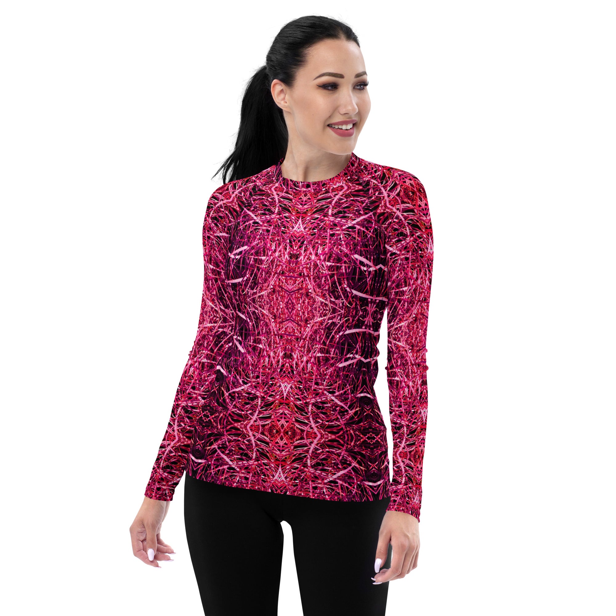 Magenta Cacti Women's Long-Sleeve Rash Guard Triboca Arts XS