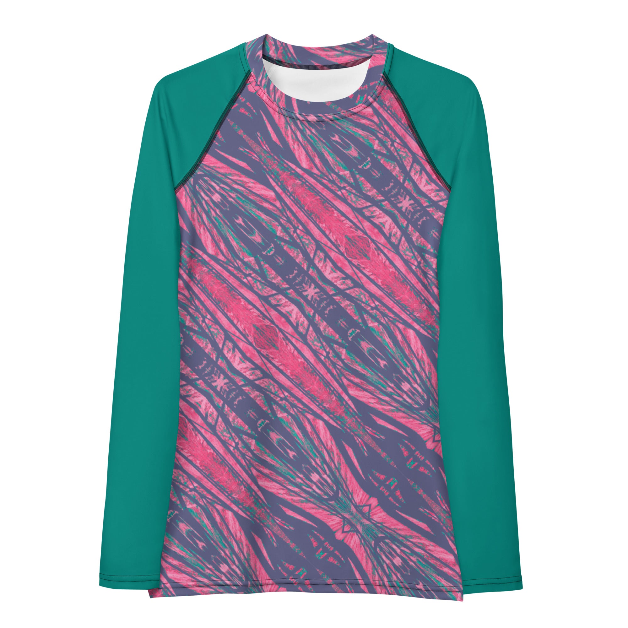 Shadows Gray On Pink Women's Long-Sleeve Rash Guard Triboca Arts