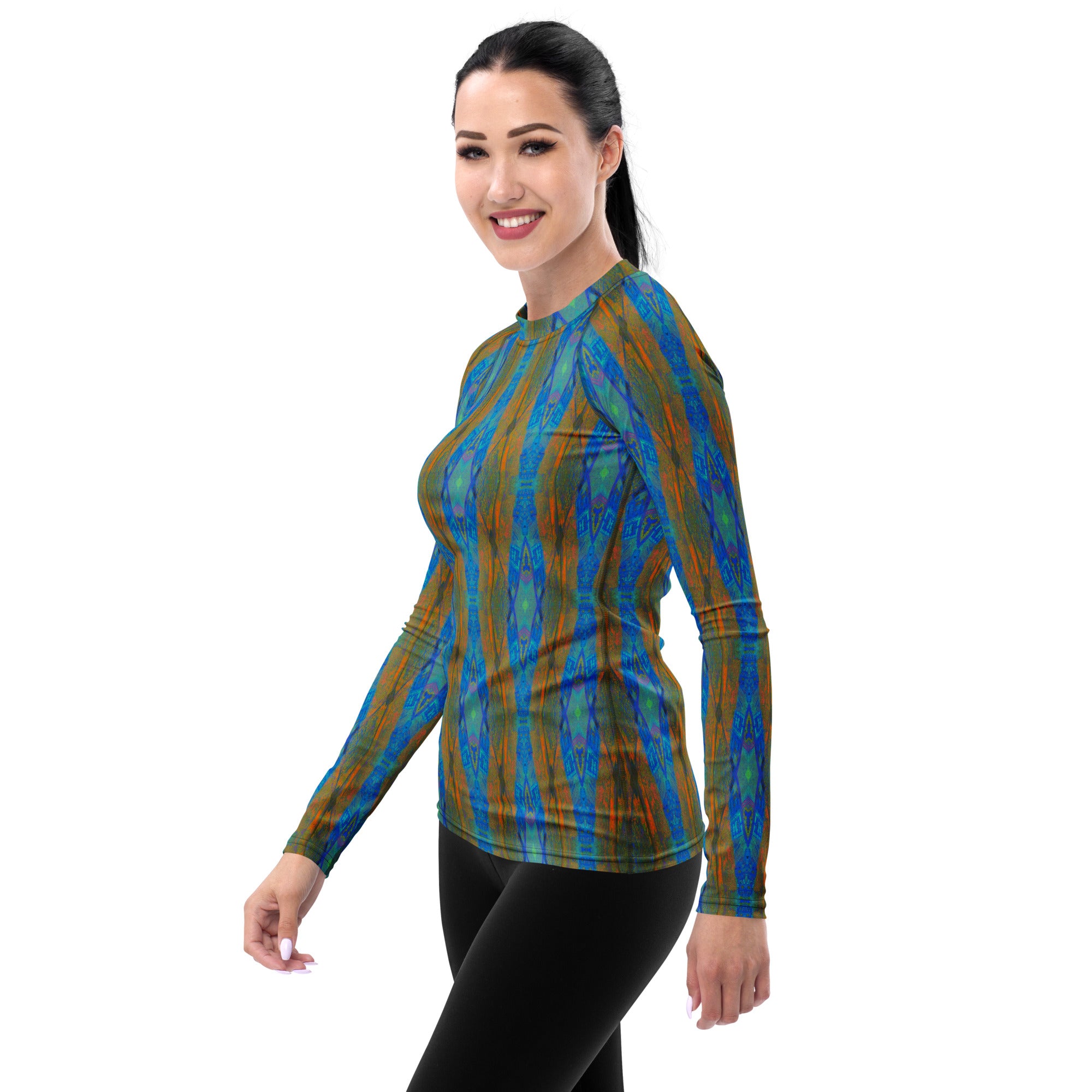 Texas Turquoise Women's Long-Sleeve Rash Guard Triboca Arts