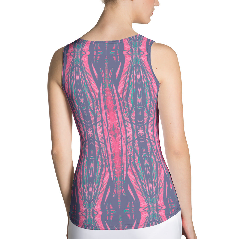 Shadows Gray On Pink Women's Tank Top Triboca Arts XS