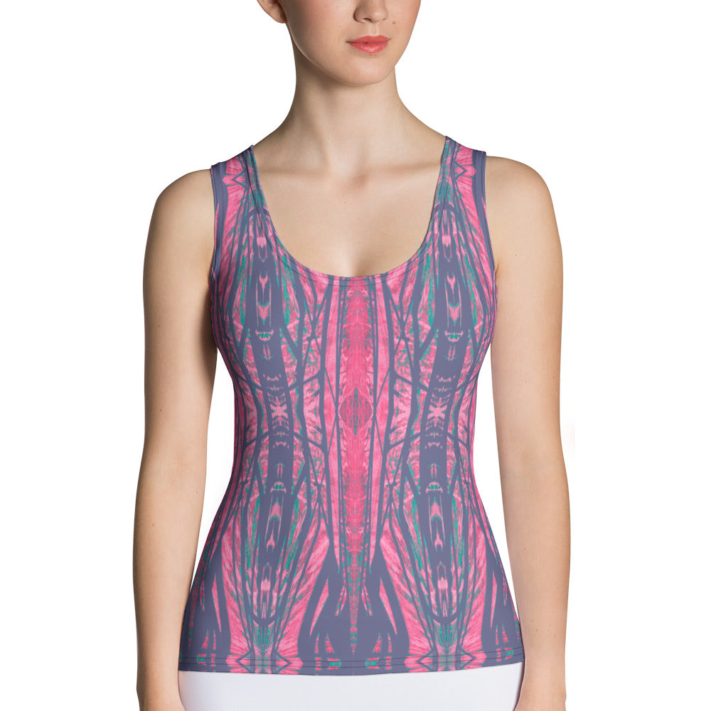 Shadows Gray On Pink Women's Tank Top Triboca Arts