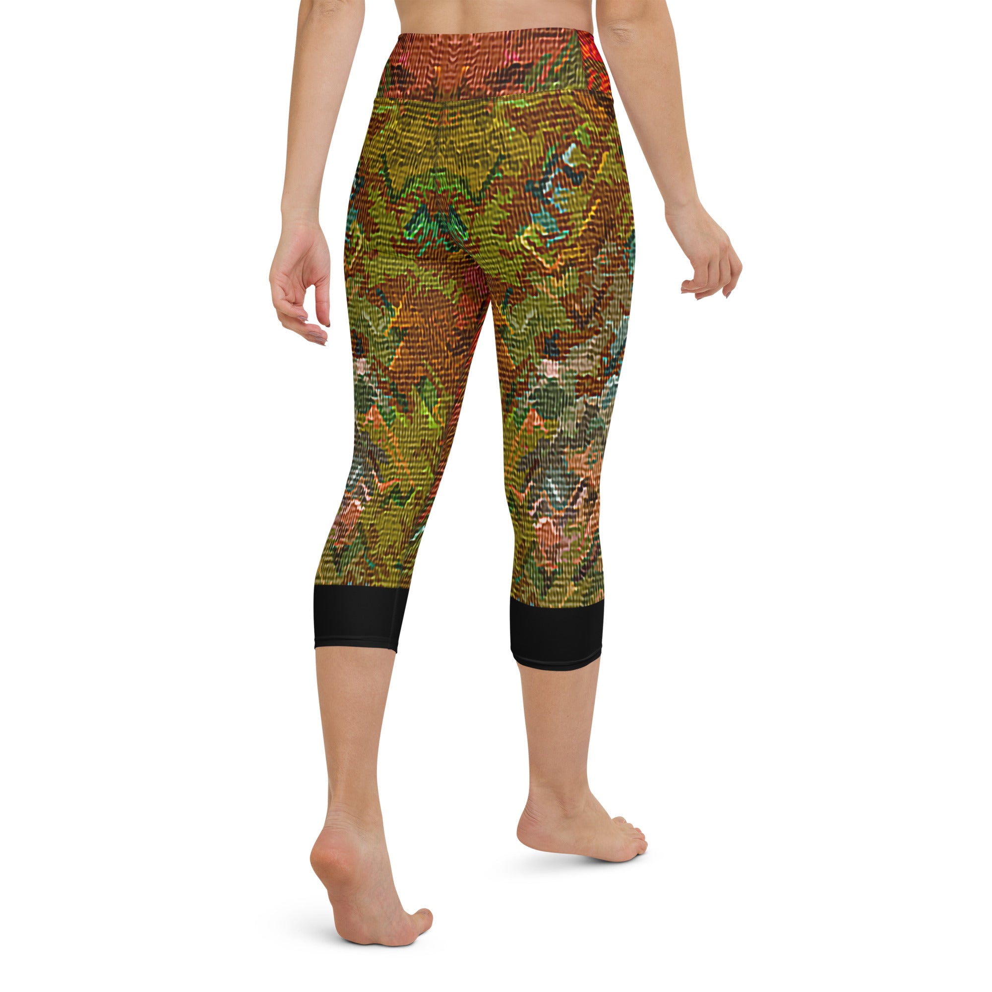 Prismatic Eccentric Canvas Yoga Capri Leggings Triboca Arts