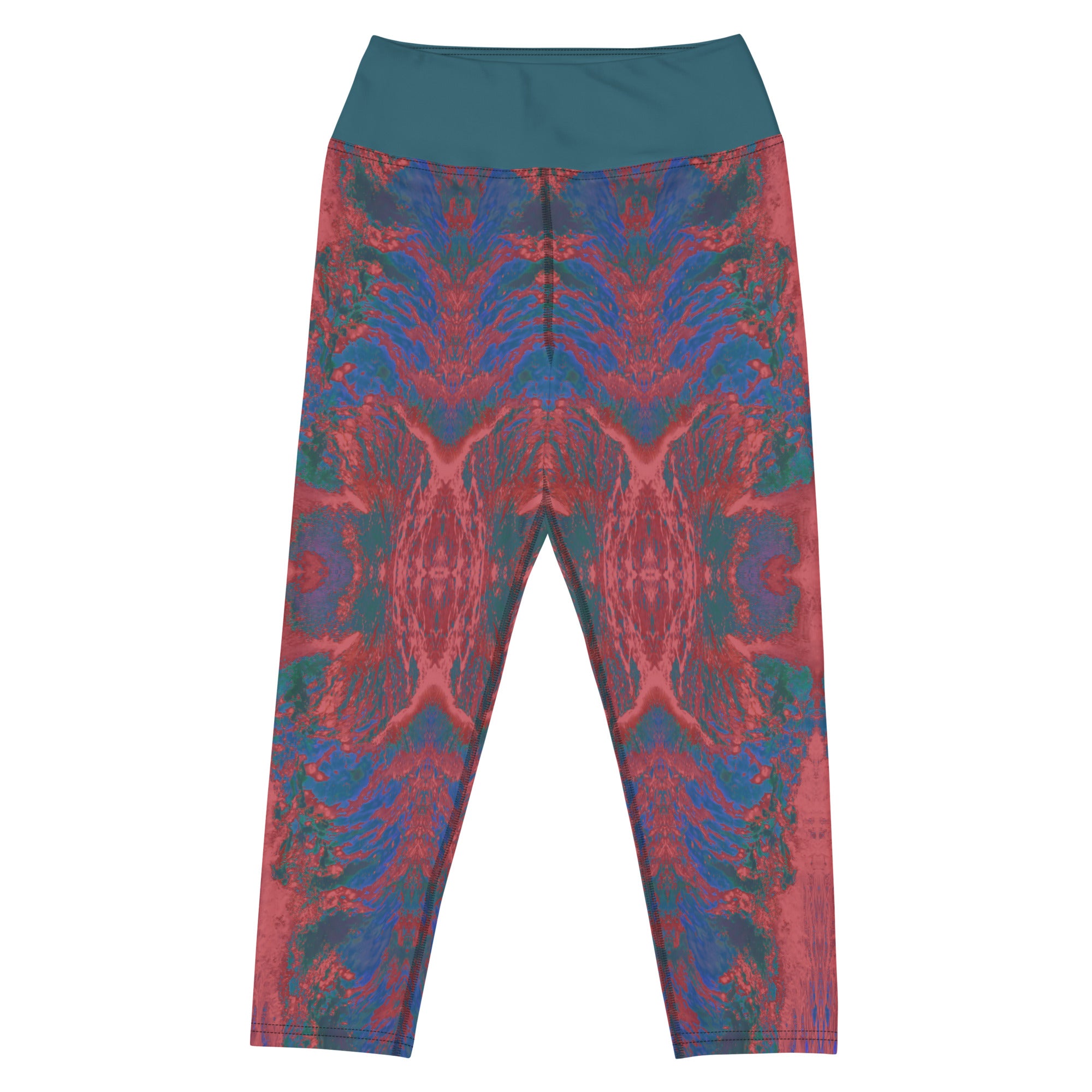 Salmon Reef Yoga Capri Leggings Triboca Arts