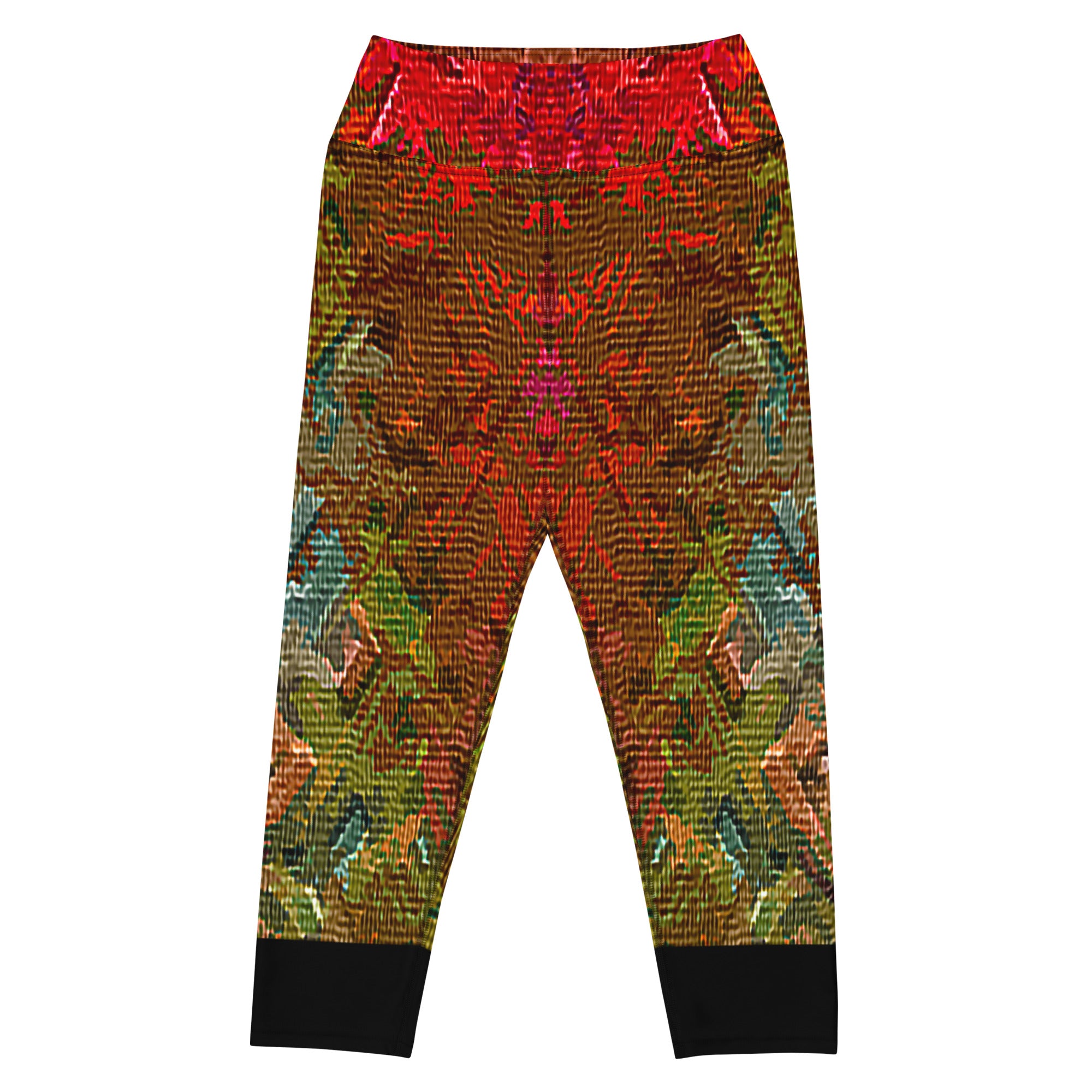 Prismatic Eccentric Canvas Yoga Capri Leggings Triboca Arts