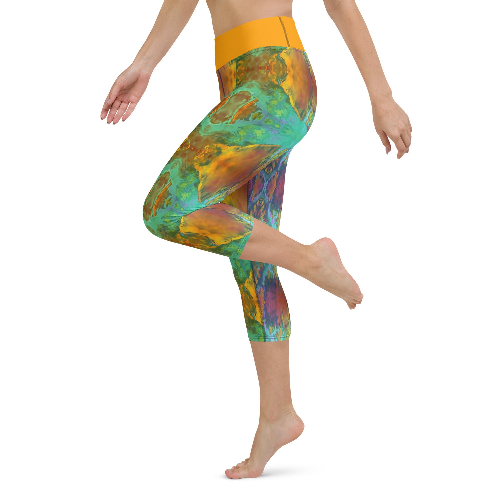 Gold Canyon Yoga Capri Leggings Triboca Arts