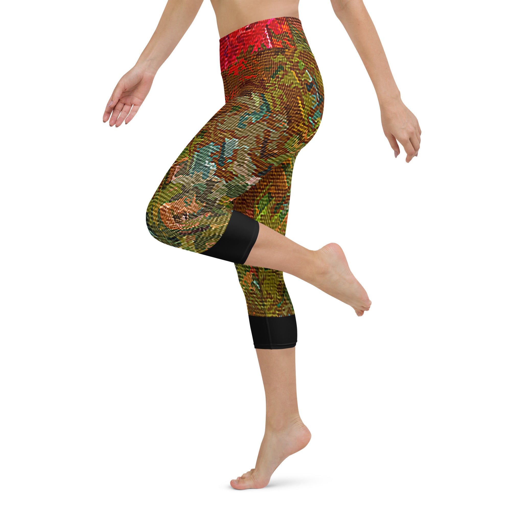 Prismatic Eccentric Canvas Yoga Capri Leggings Triboca Arts