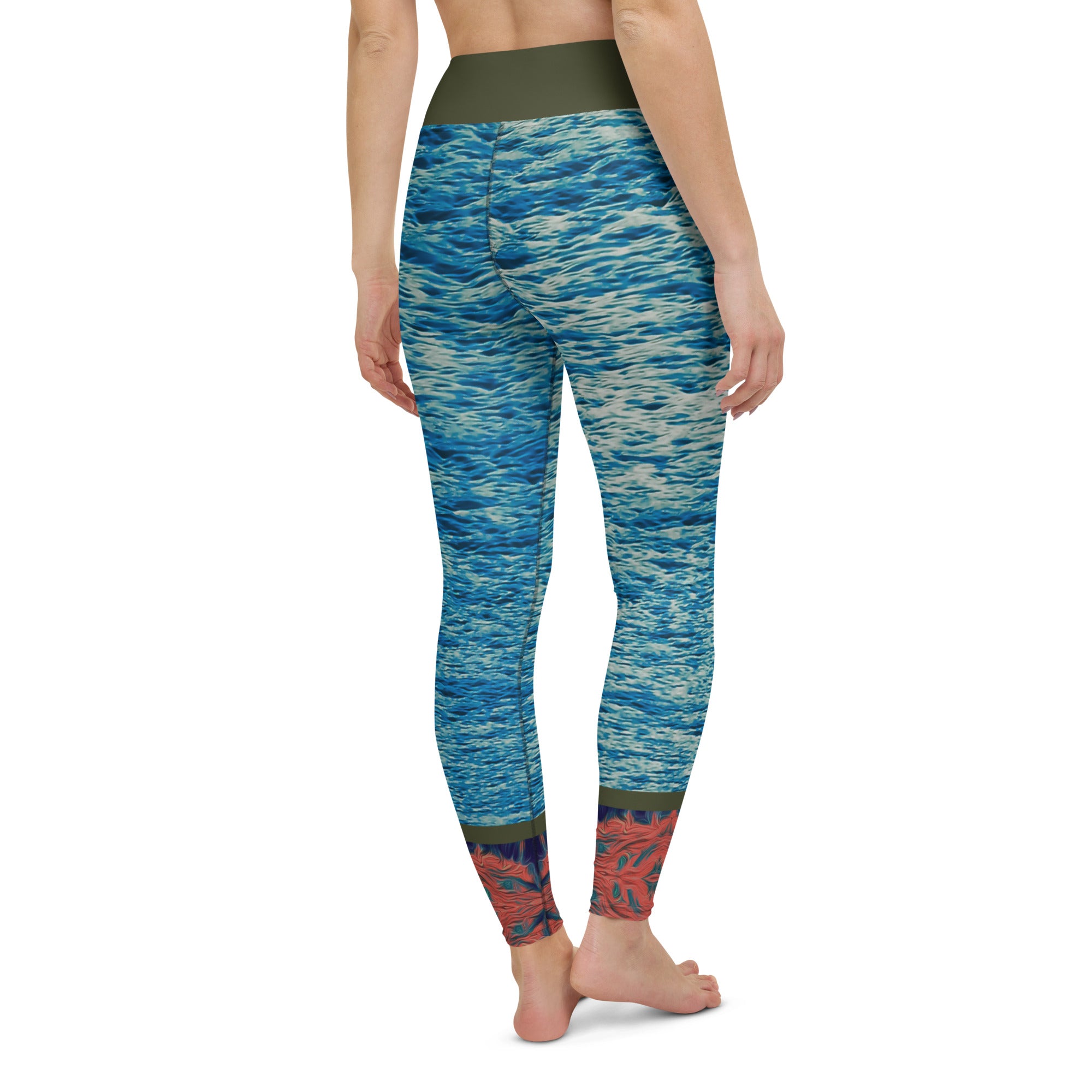 Salmon Reef Yoga Leggings Triboca Arts