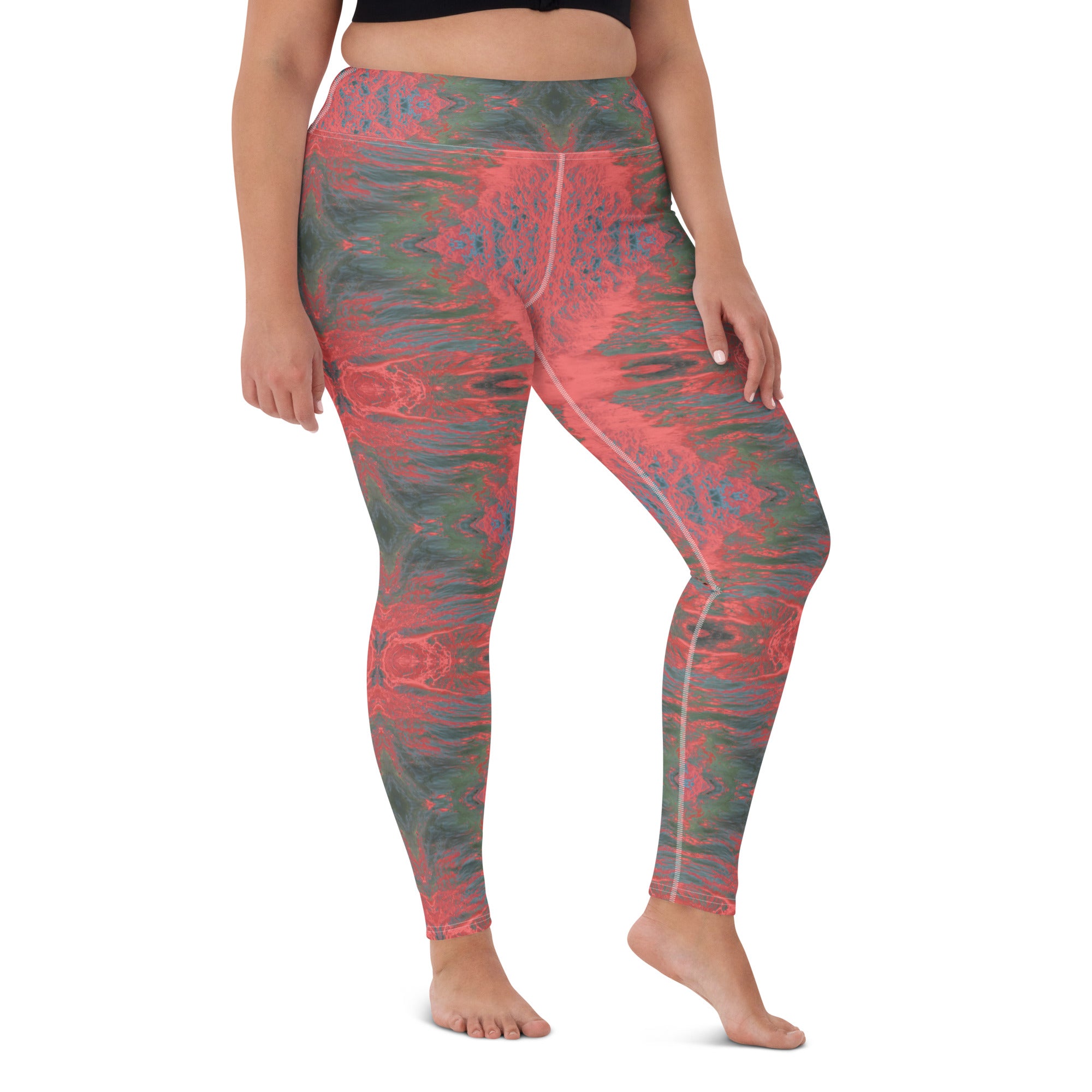 Salmon Reef Yoga Leggings Triboca Arts