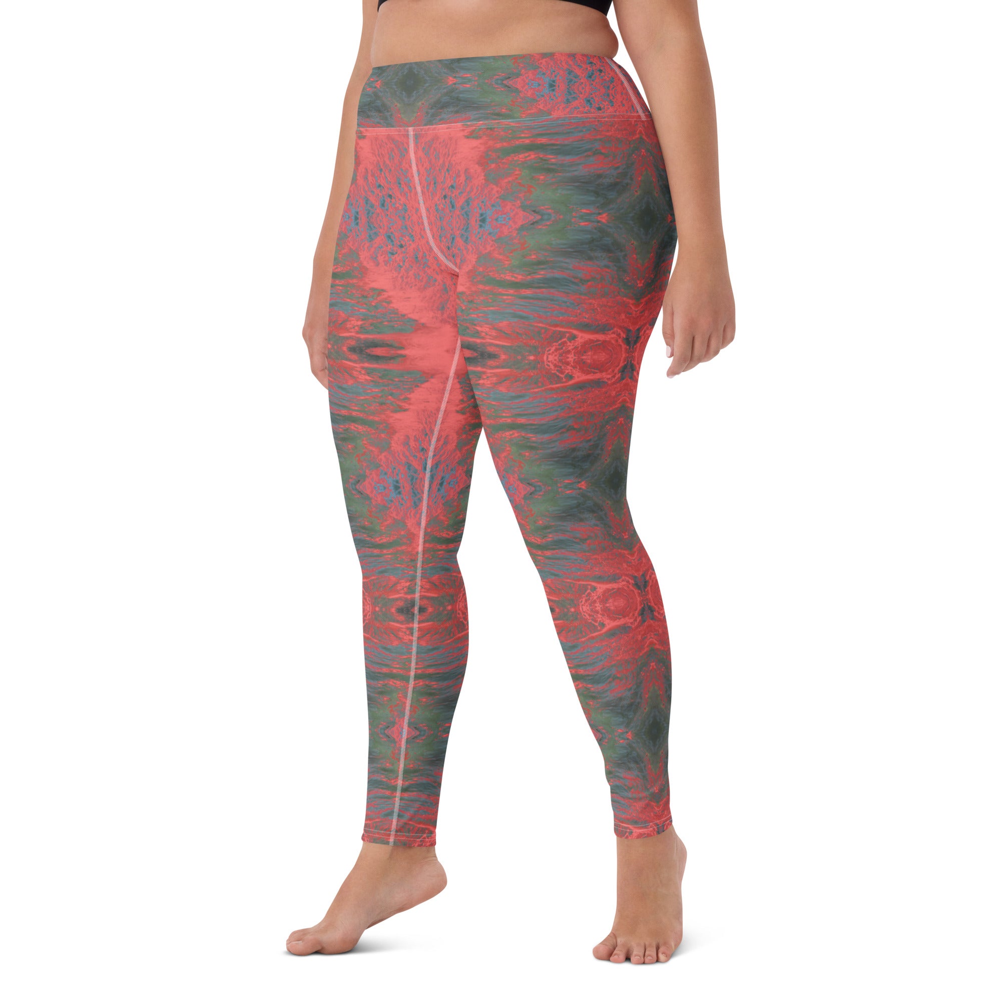 Salmon Reef Yoga Leggings Triboca Arts