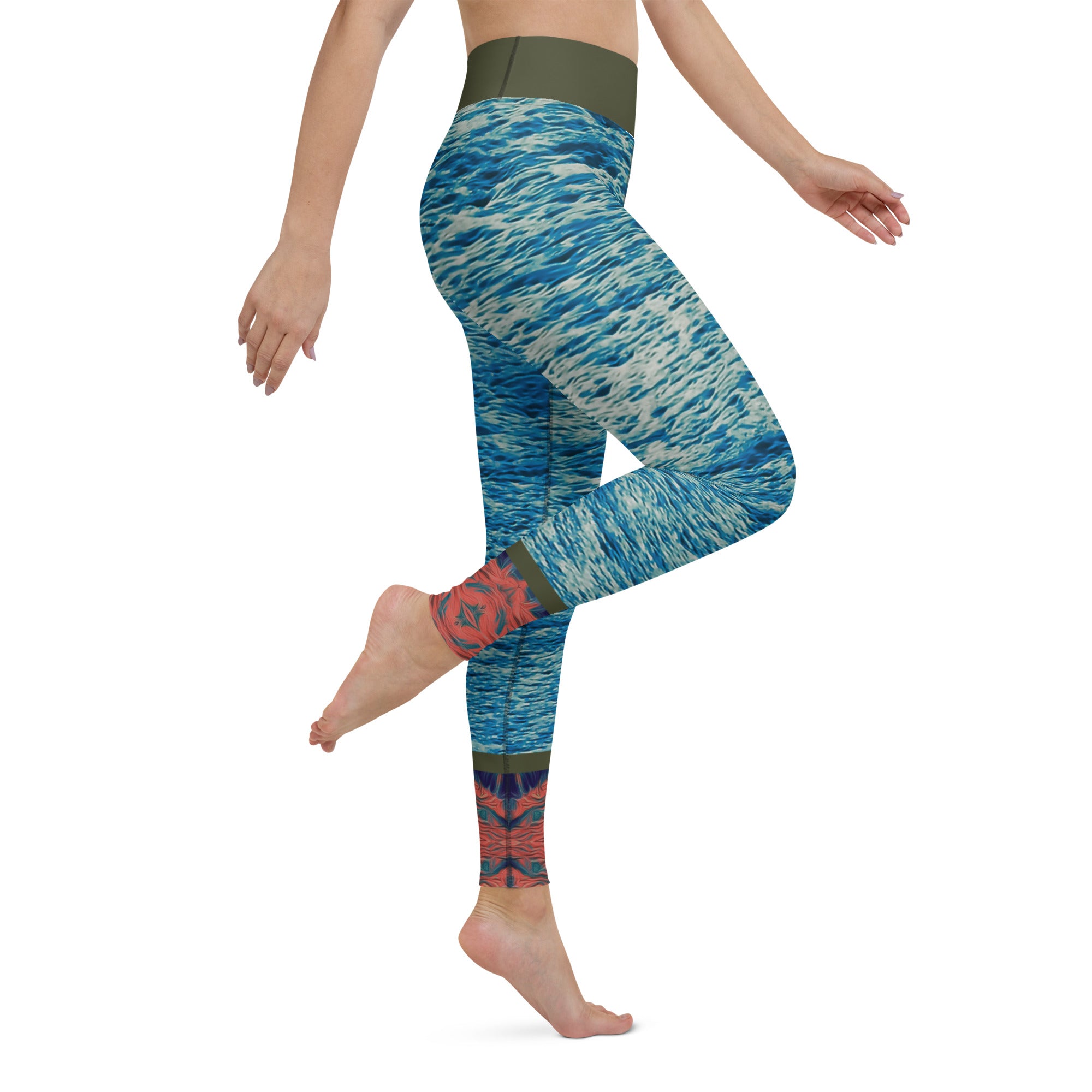Salmon Reef Yoga Leggings Triboca Arts