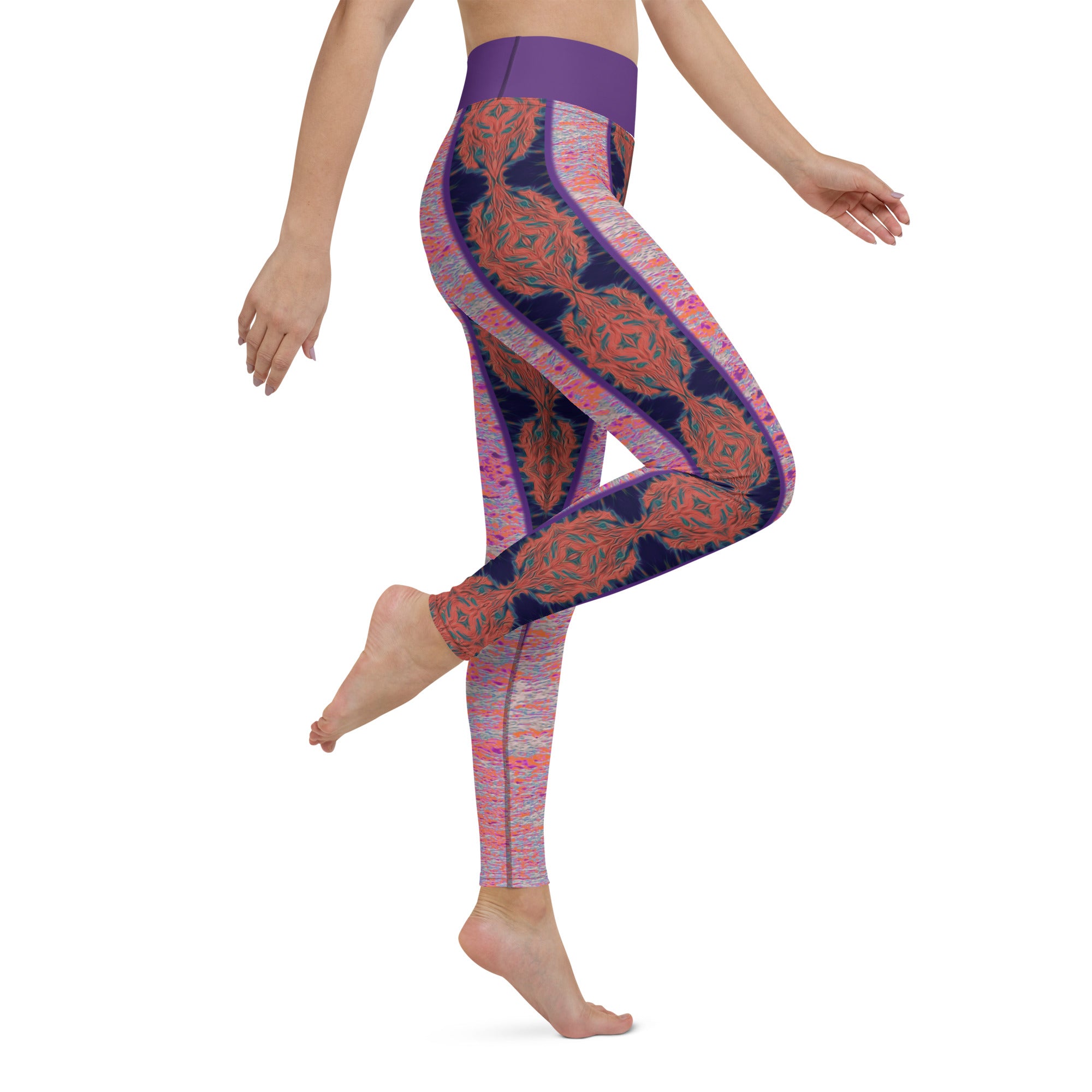 Salmon Reef Yoga Leggings Triboca Arts