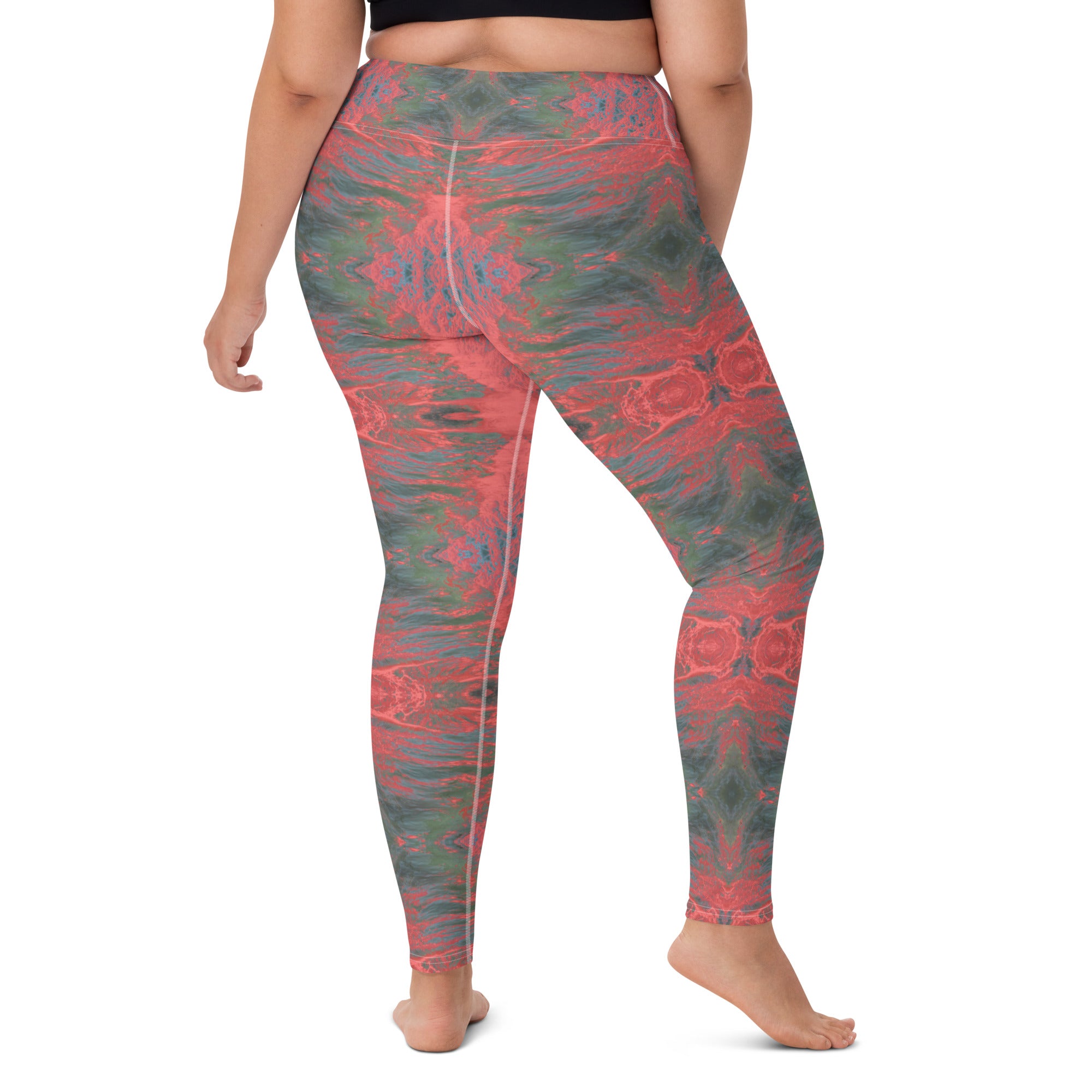 Salmon Reef Yoga Leggings Triboca Arts