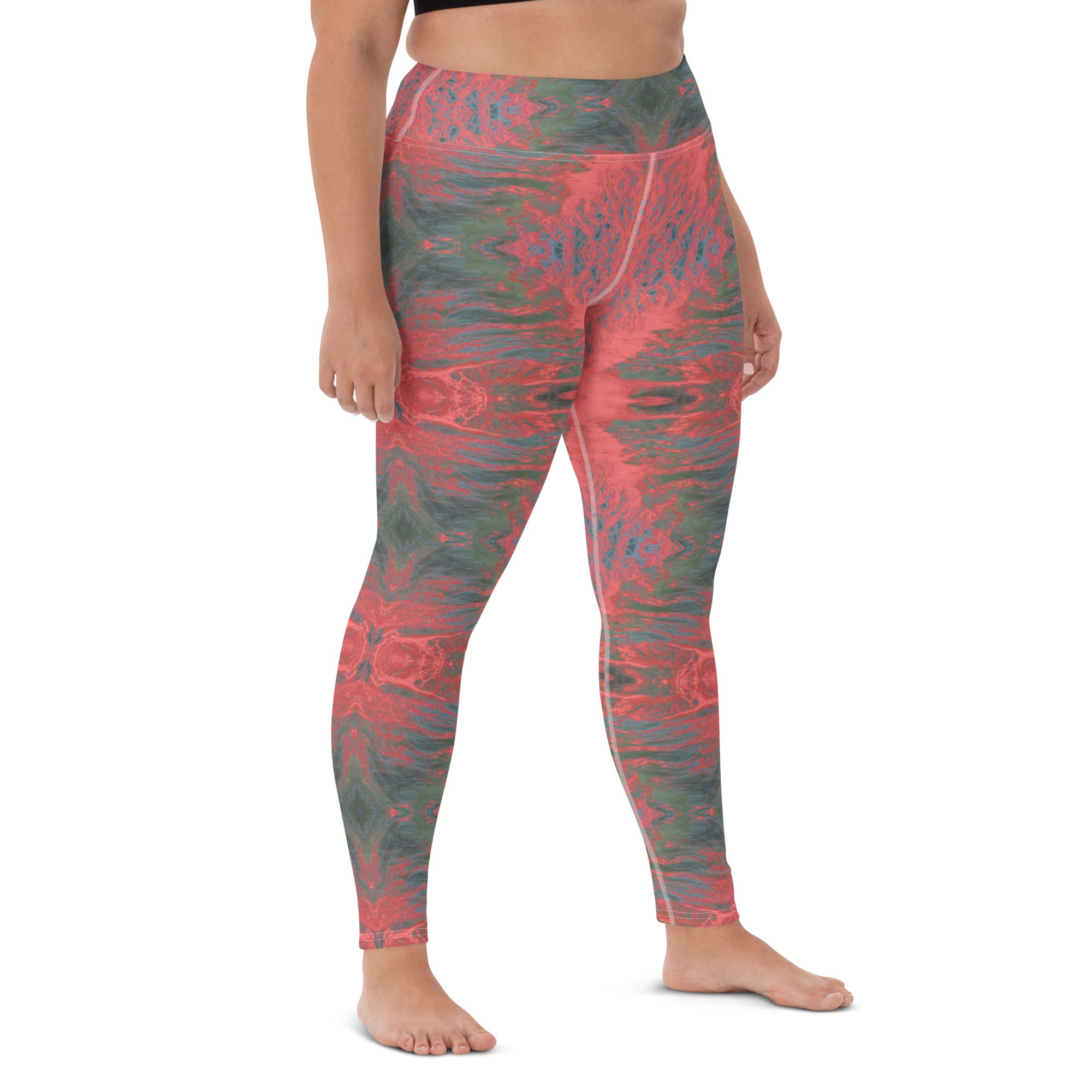 Salmon Reef Yoga Leggings Triboca Arts
