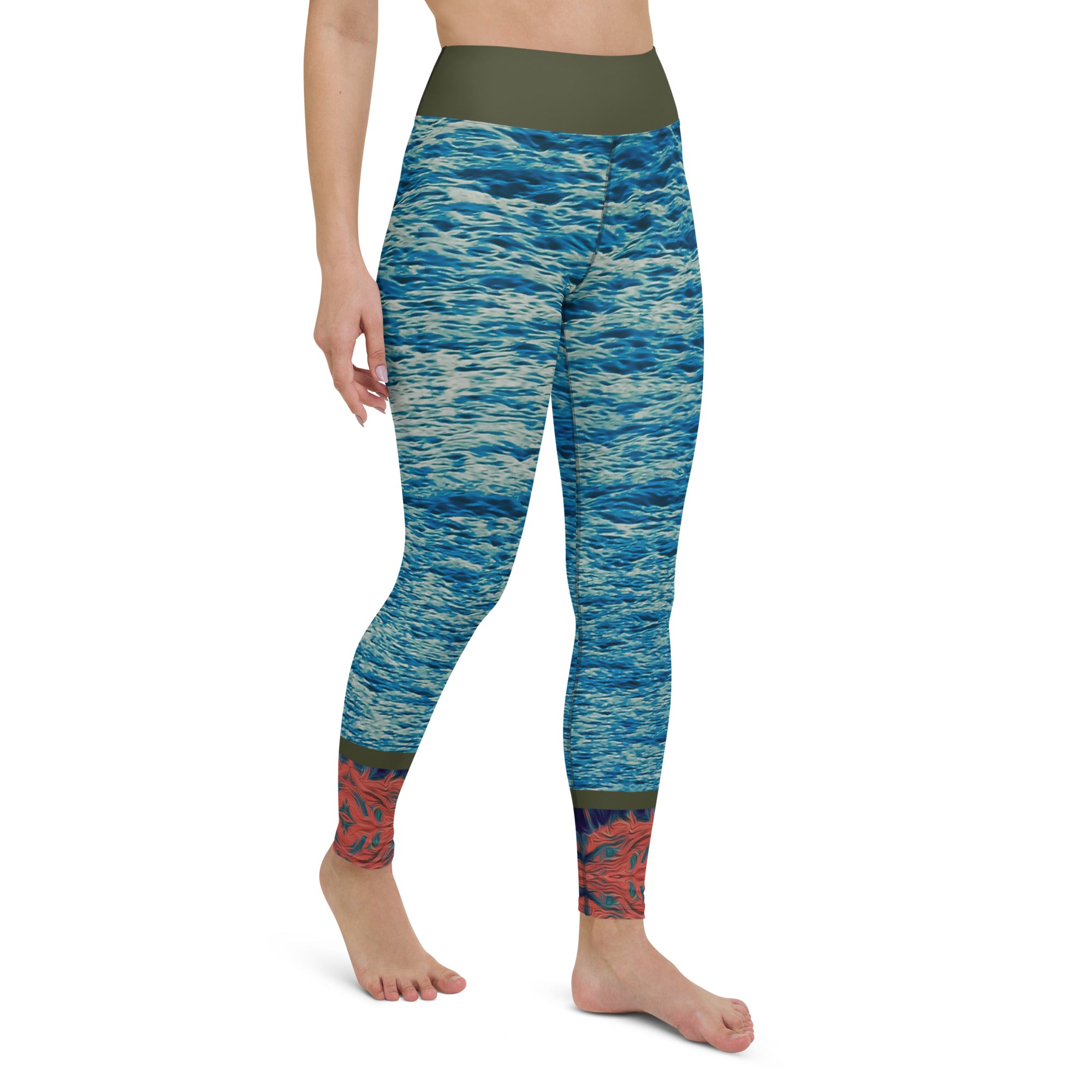 Salmon Reef Yoga Leggings Triboca Arts
