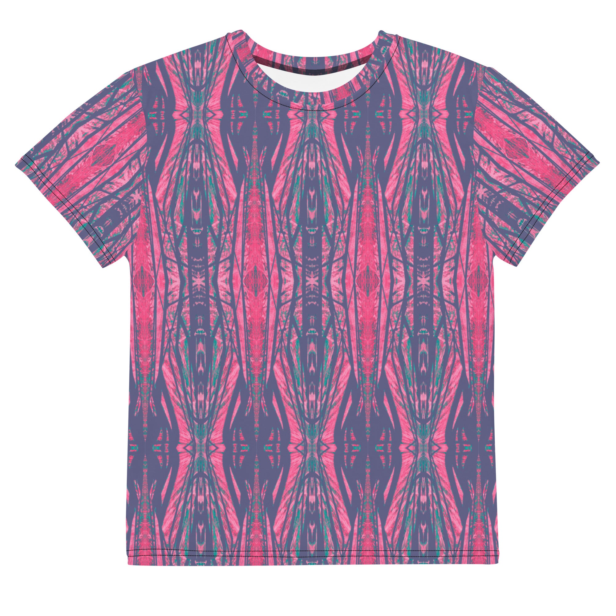 Shadows Gray On Pink Young Women's Crew Neck T-Shirt Triboca Arts