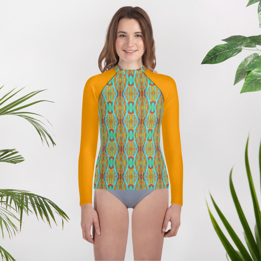 Gold Canyon Young Women's Long-Sleeve Rash Guard Triboca Arts