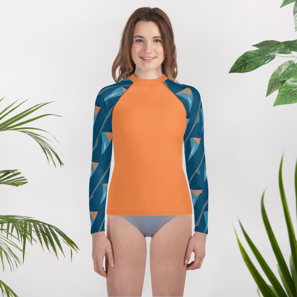 Bay Jetties Young Women's Long-Sleeve Rash Guard Triboca Arts 8  