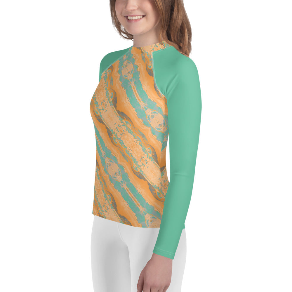Gulf Shore Young Women's Long-Sleeve Rash Guard Triboca Arts