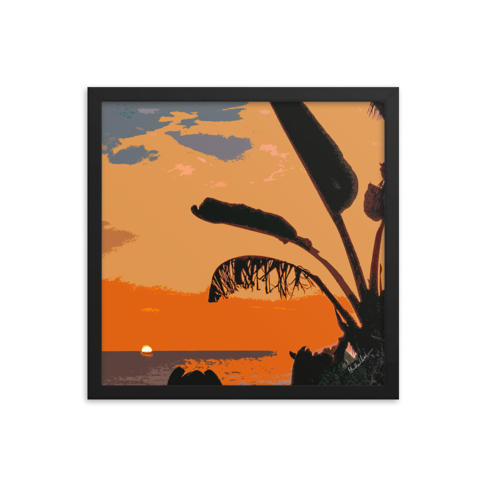 Left Coast Gold Framed Poster Triboca Arts 16″×16″