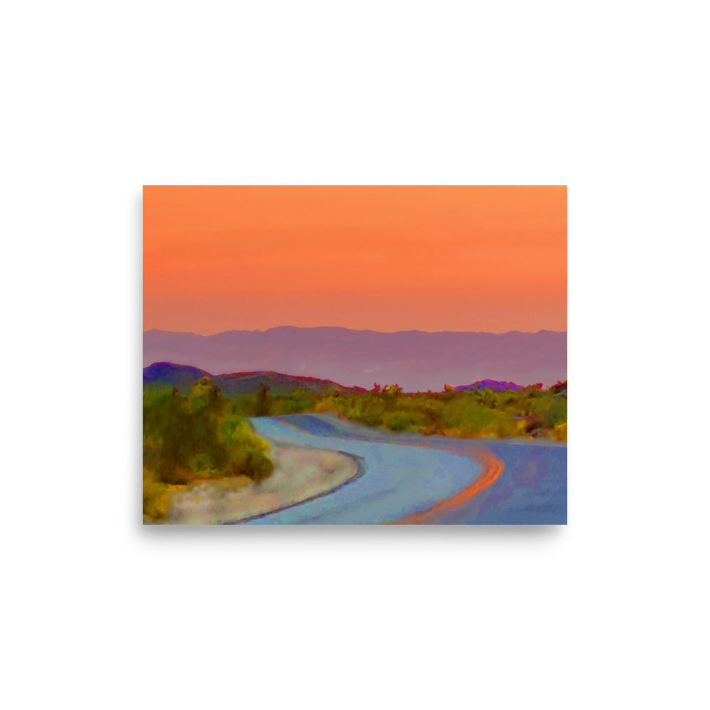 Sunset Road to Twentynine Palms Poster Triboca Arts 8″×10″  