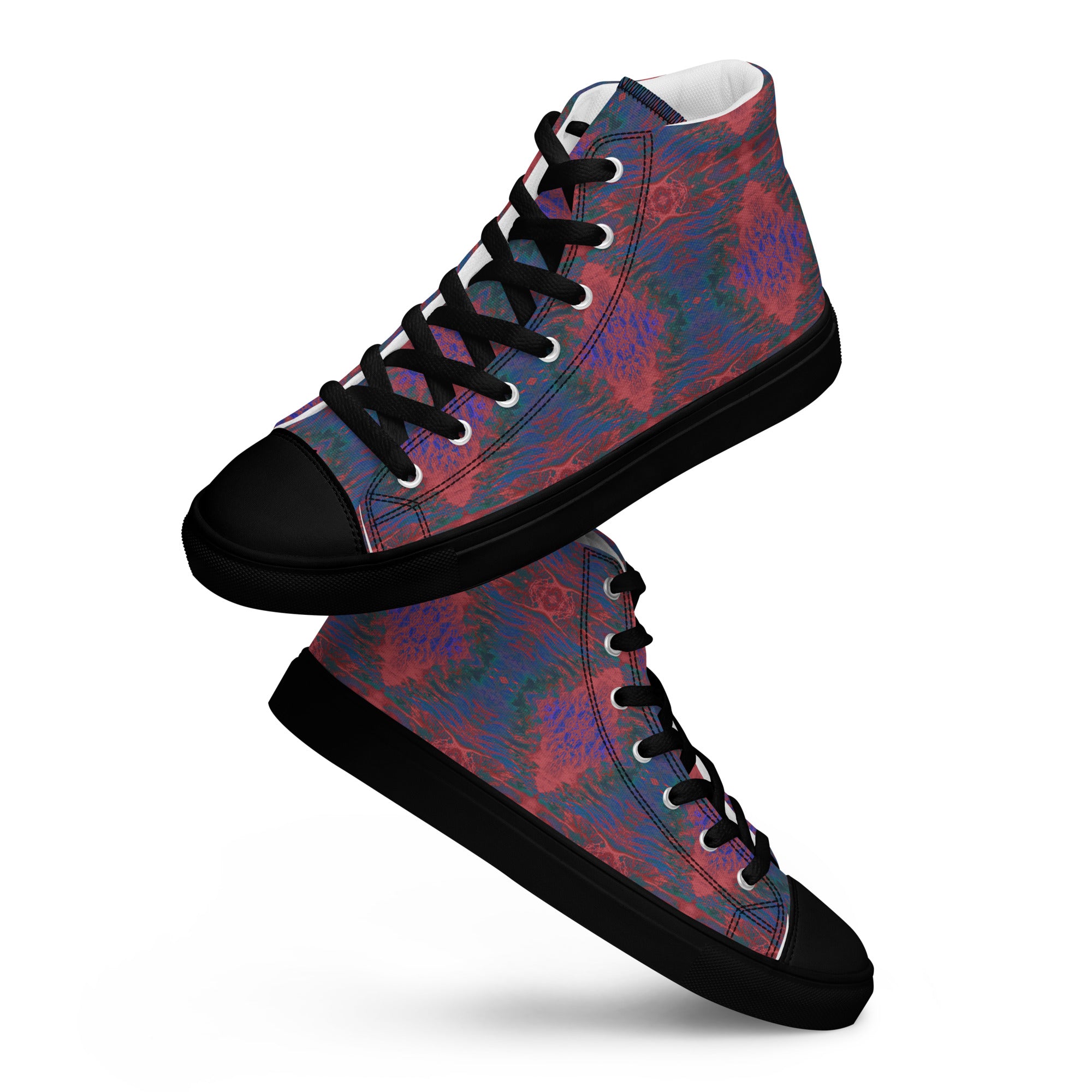 Salmon Reef Men’s High Top Canvas Shoes Triboca Arts   