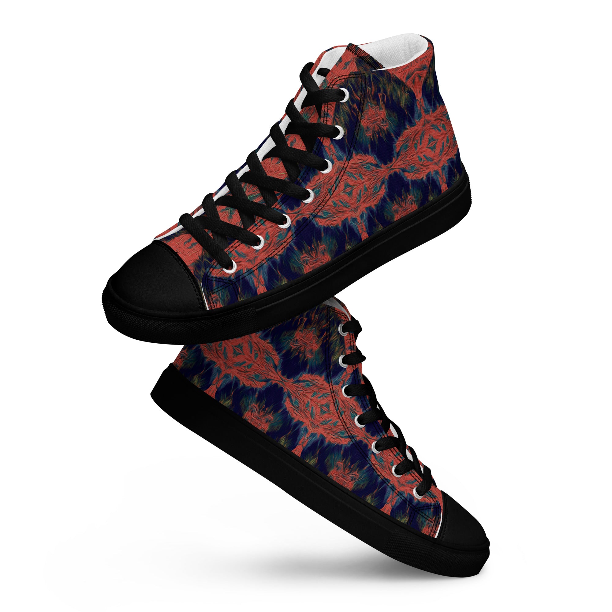 Salmon Reef Men’s High Top Canvas Shoes Triboca Arts