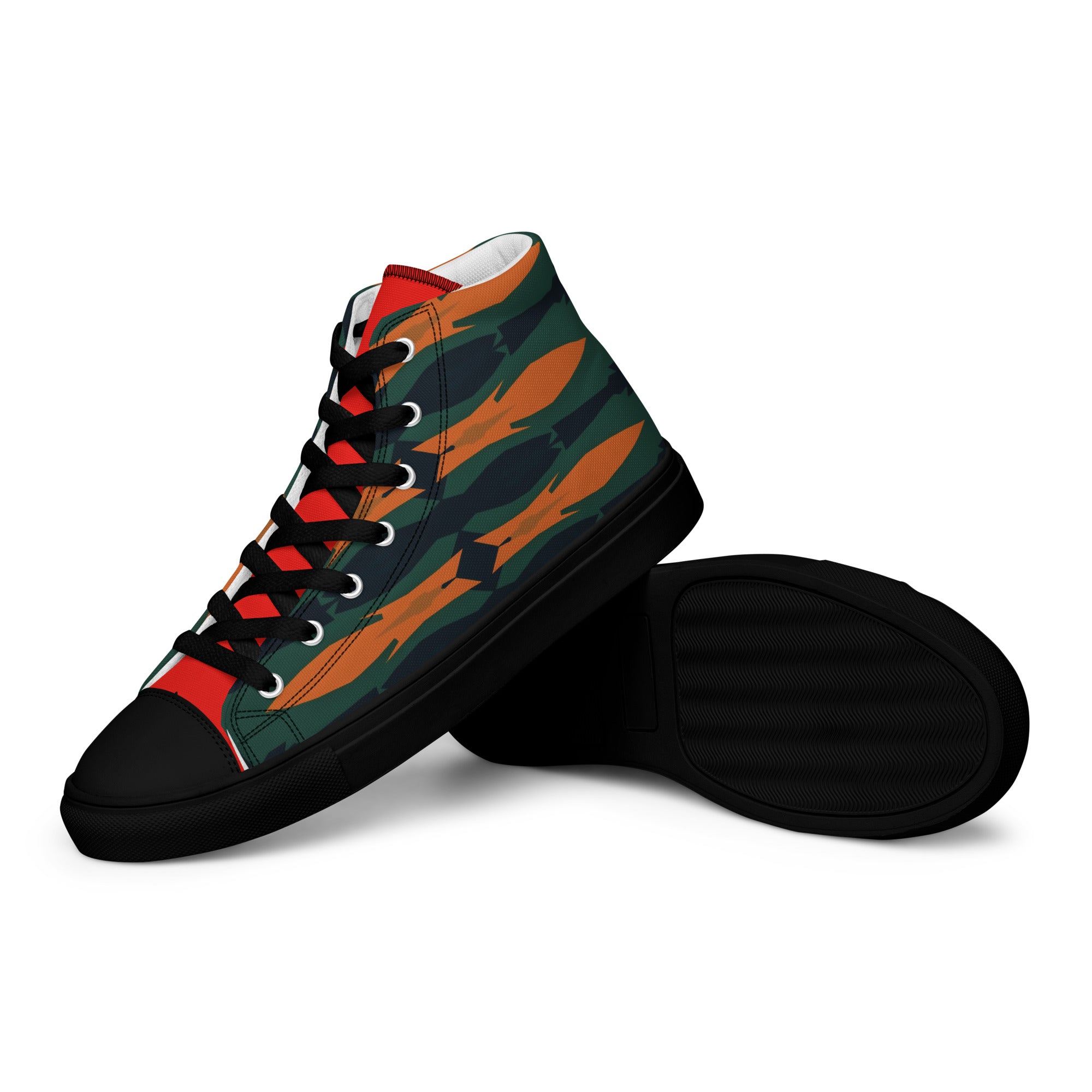 Gulf Shore Men's High Top Canvas Shoes Triboca Arts