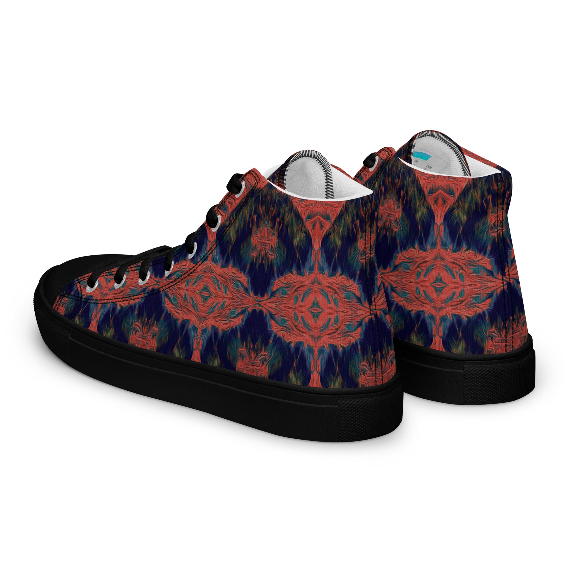 Salmon Reef Men’s High Top Canvas Shoes Triboca Arts
