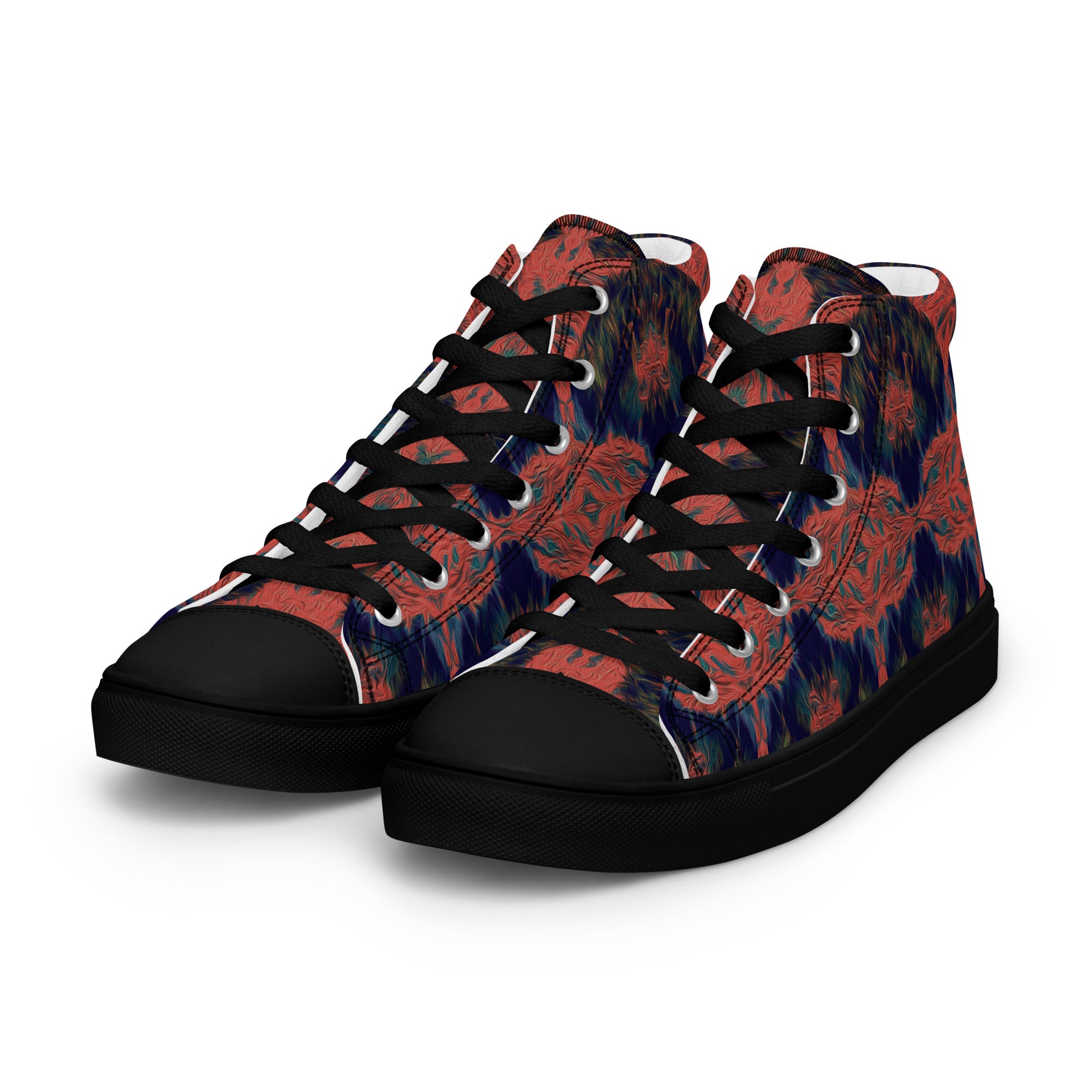 Salmon Reef Men’s High Top Canvas Shoes Triboca Arts