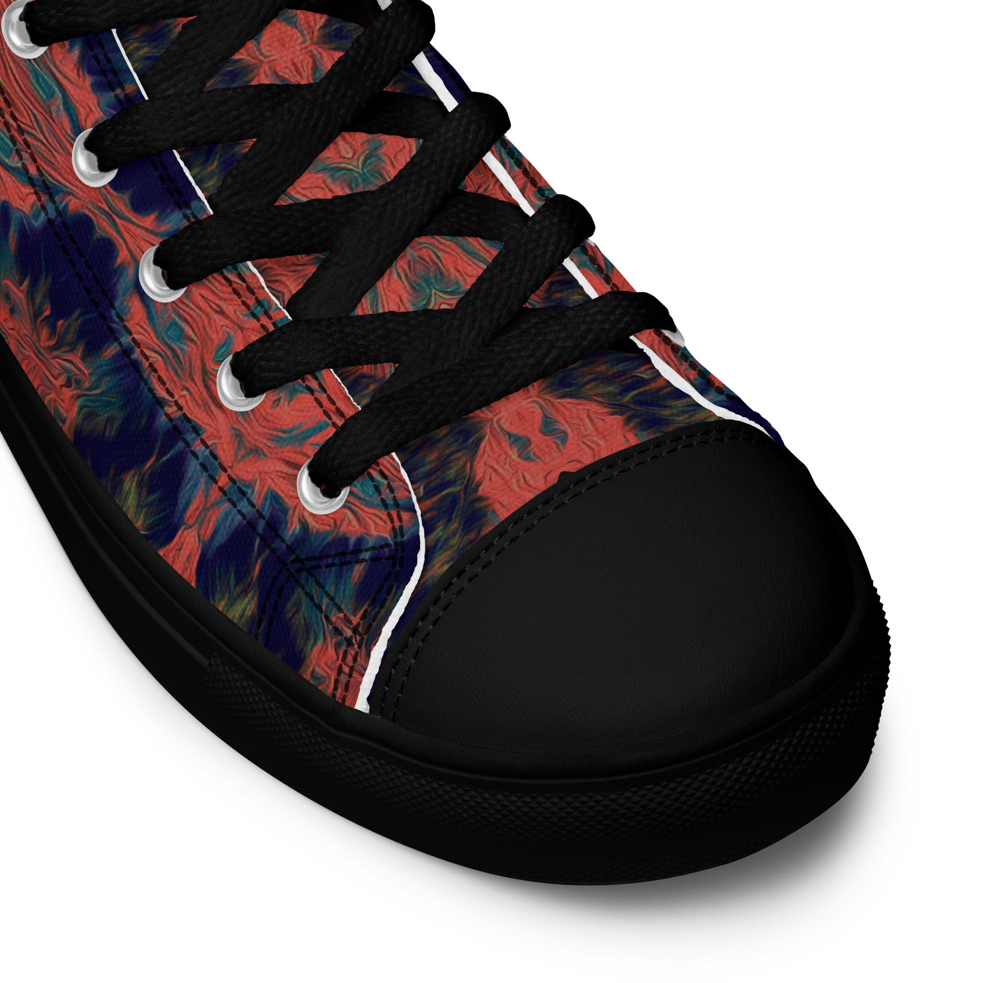 Salmon Reef Men’s High Top Canvas Shoes Triboca Arts